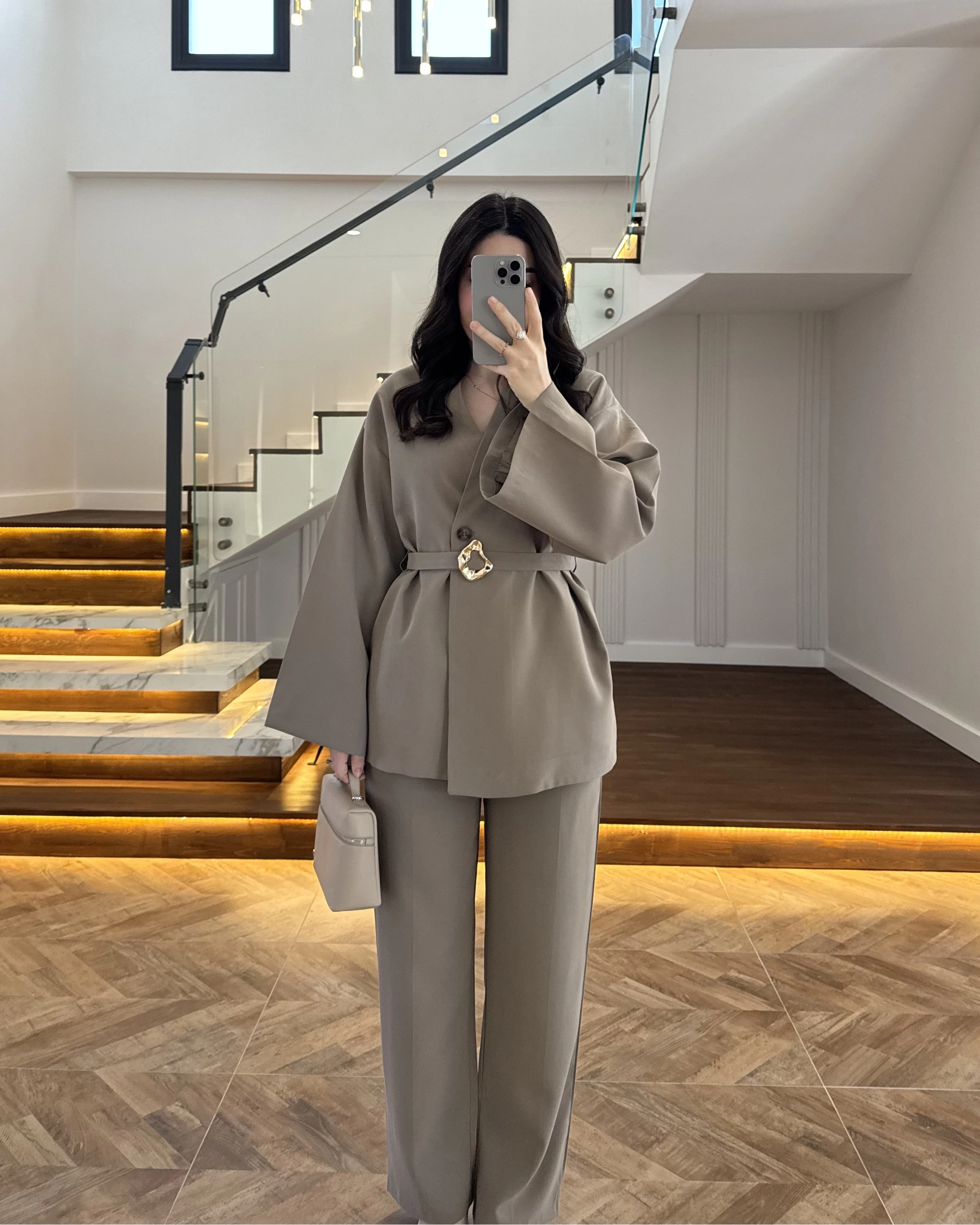 HAKİ ÖNÜ DÜĞMELİ TOKALI TAKIM-9021