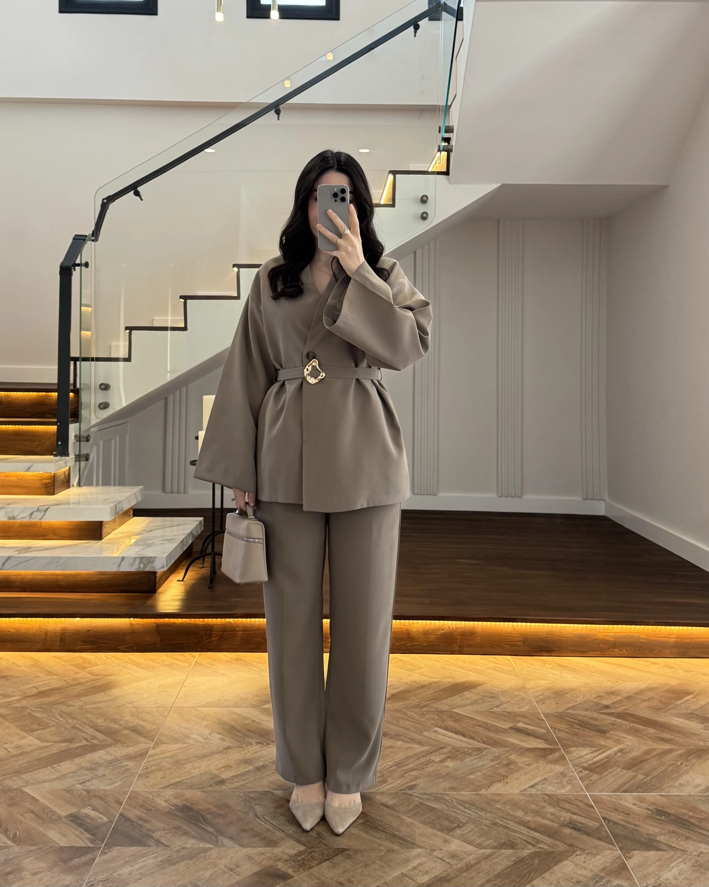 HAKİ ÖNÜ DÜĞMELİ TOKALI TAKIM-9021