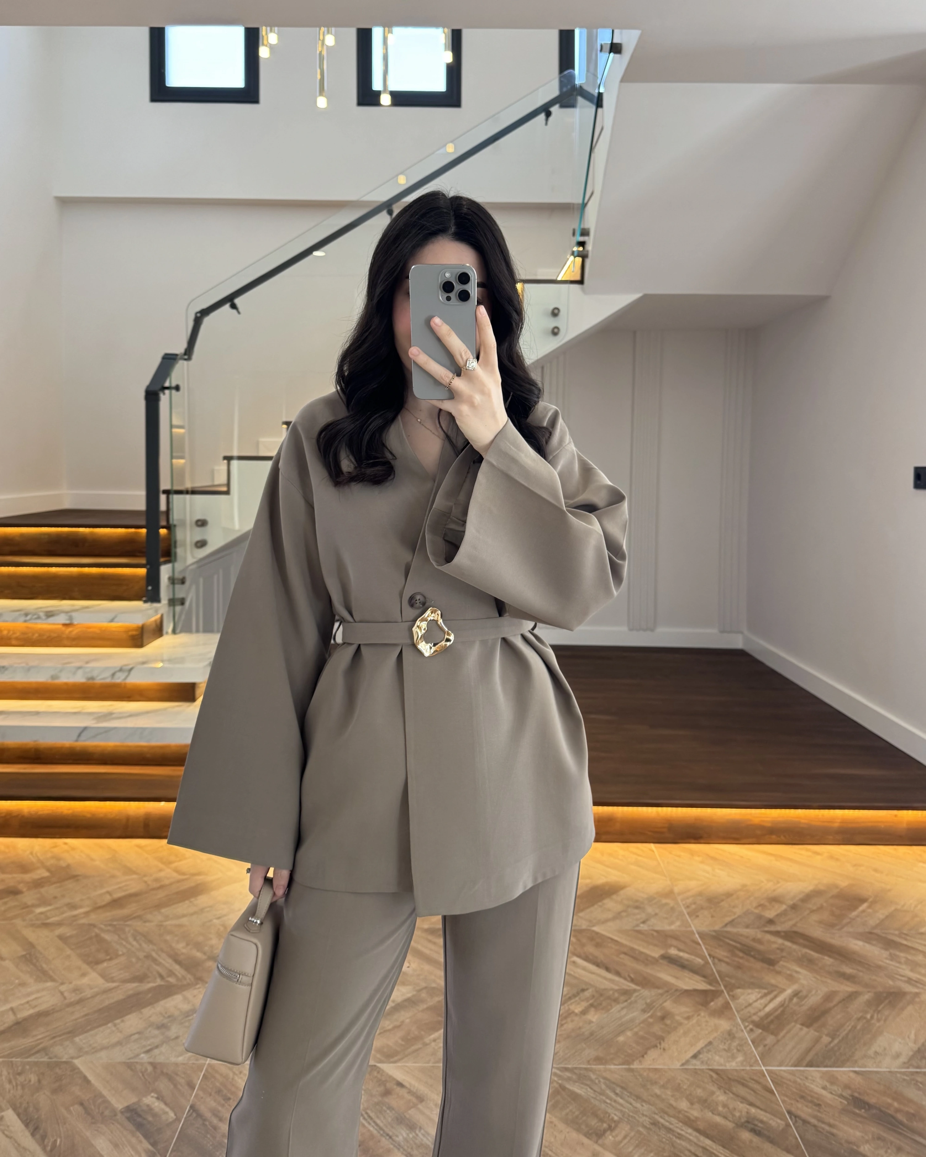 HAKİ ÖNÜ DÜĞMELİ TOKALI TAKIM-9021