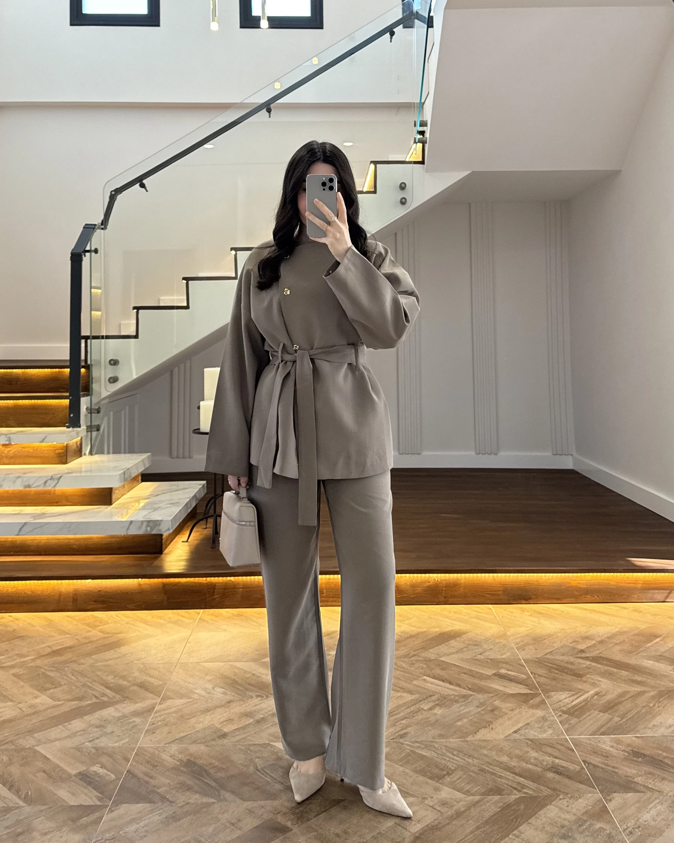 HAKİ ASİMETRİK GOLD DÜĞMELİ TAKIM-9023