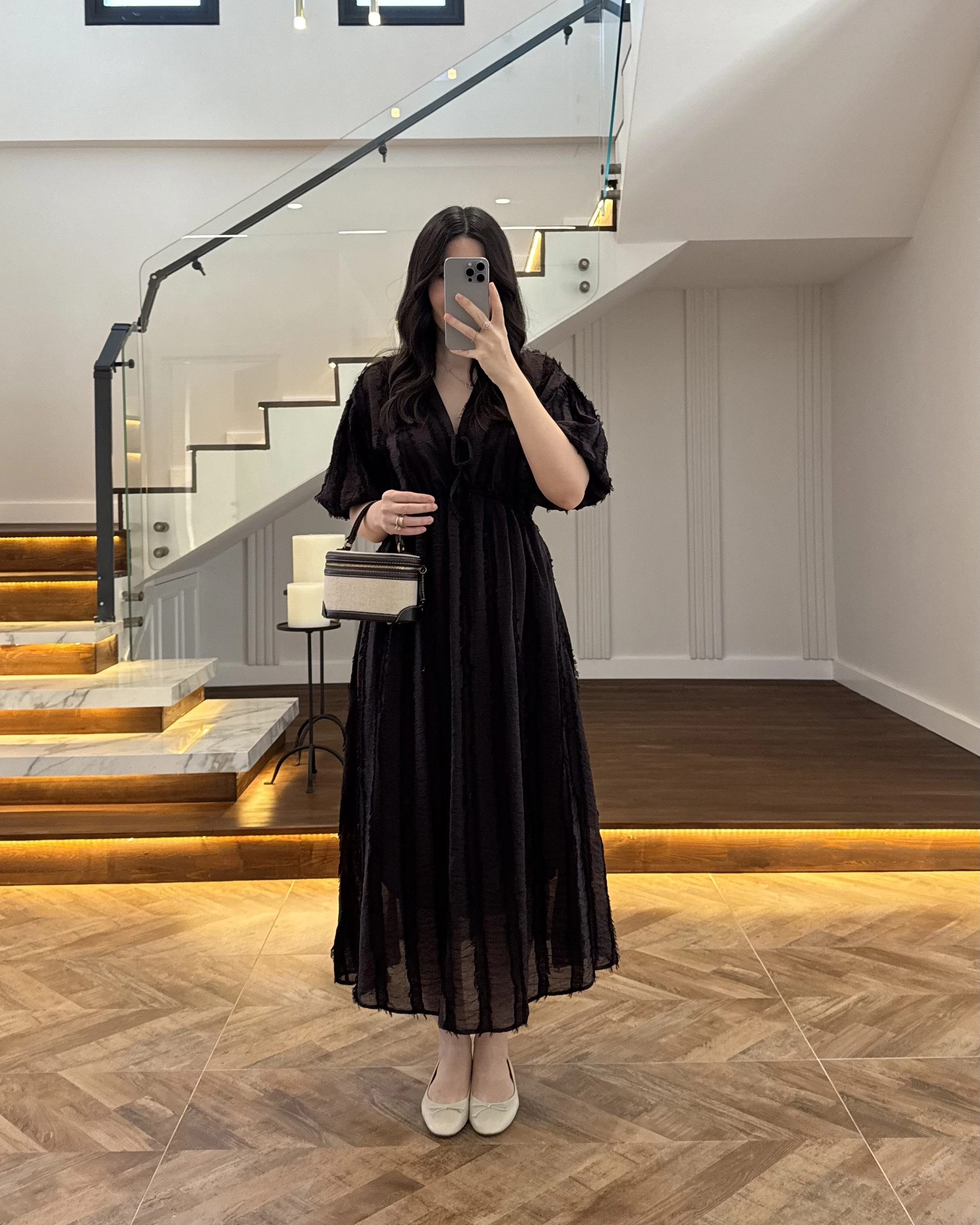 KAHVE PÜSKÜLLÜ ELBİSE - 3075