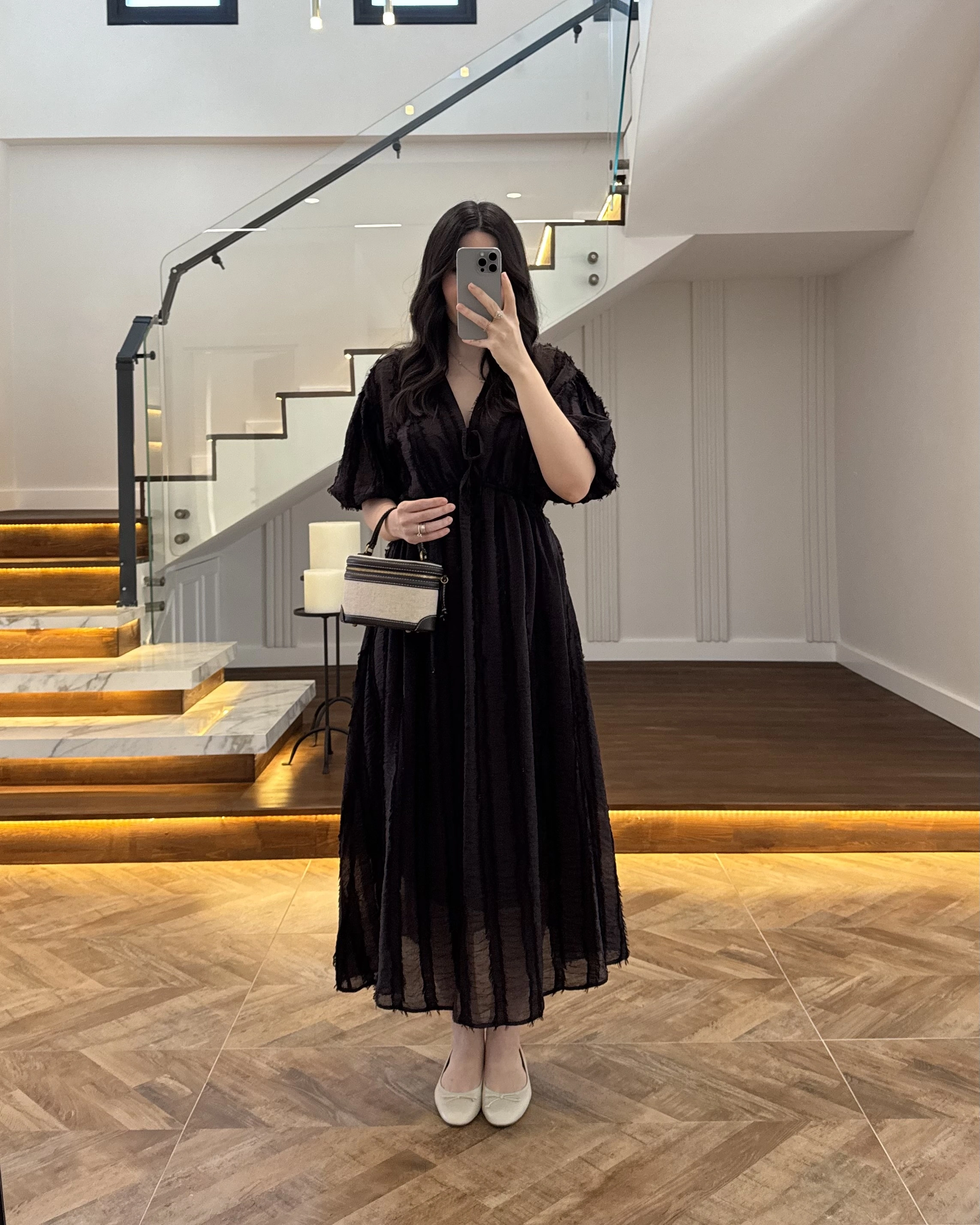 KAHVE PÜSKÜLLÜ ELBİSE - 3075