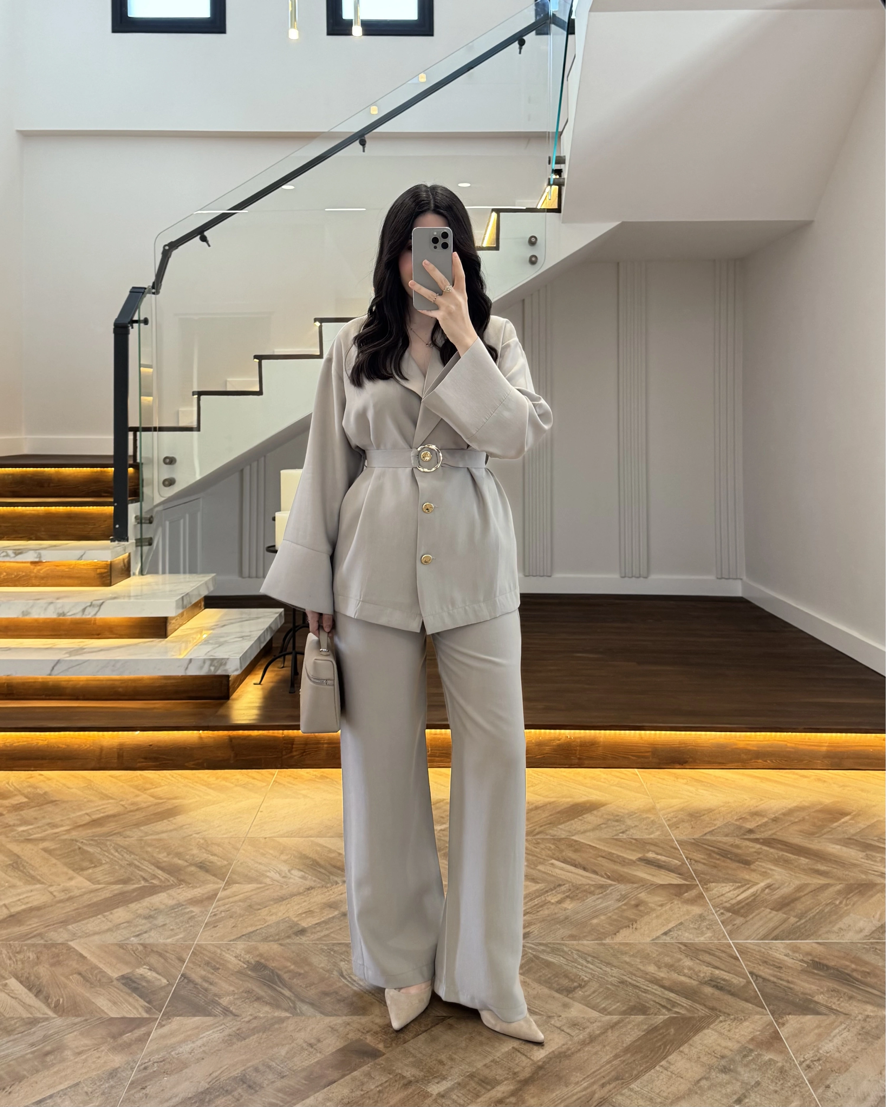 VİZON TOKA DETAYLI TUNİK TAKIM -8927