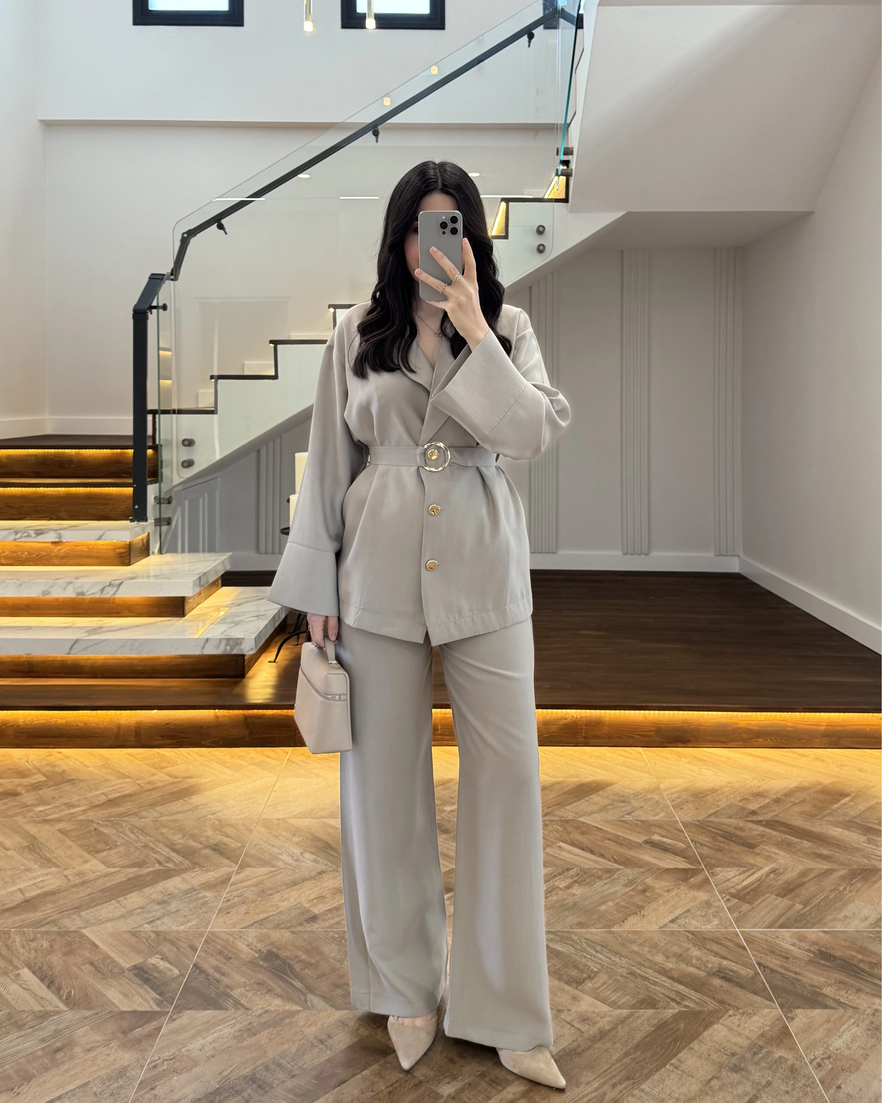 VİZON TOKA DETAYLI TUNİK TAKIM -8927