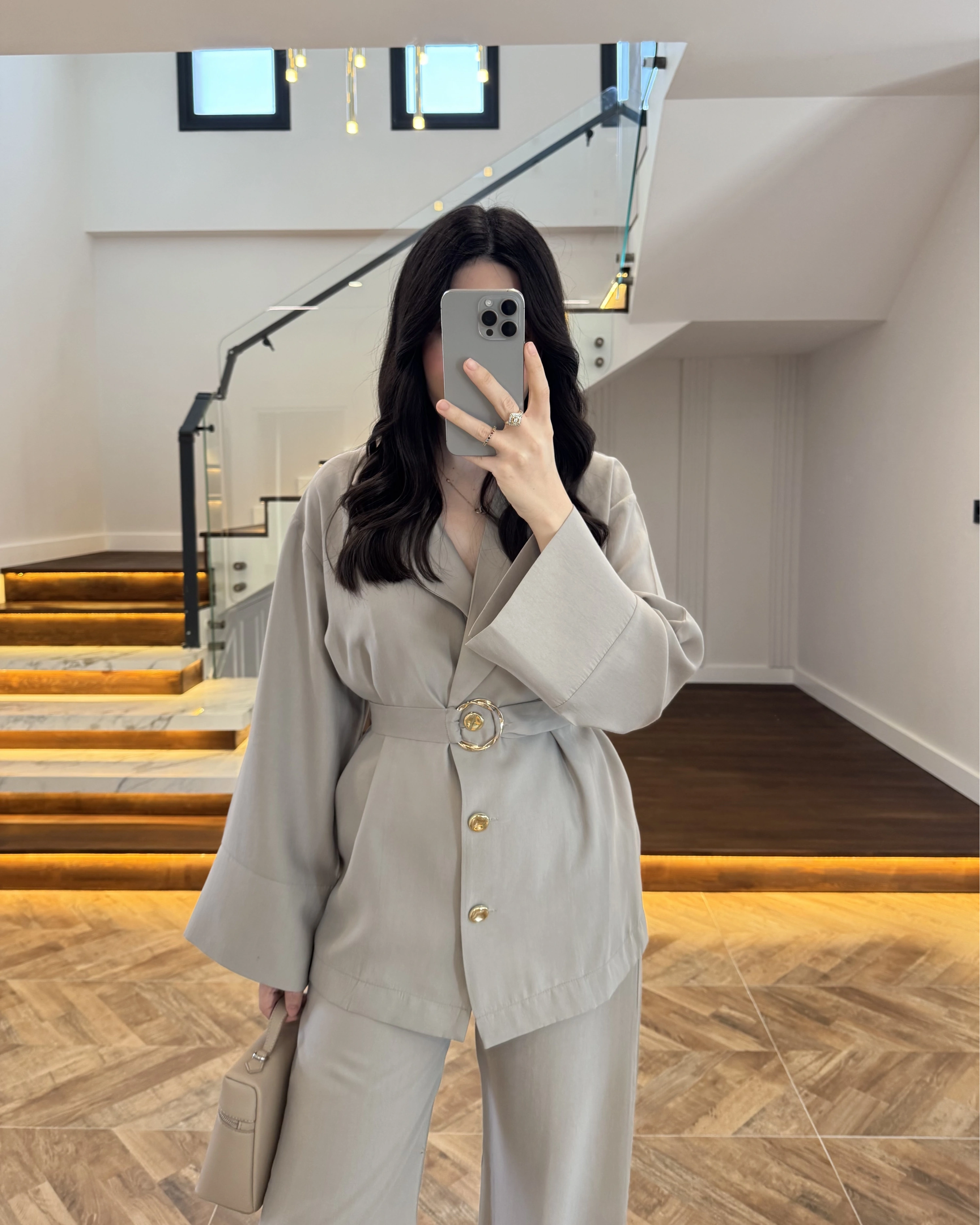 VİZON TOKA DETAYLI TUNİK TAKIM -8927