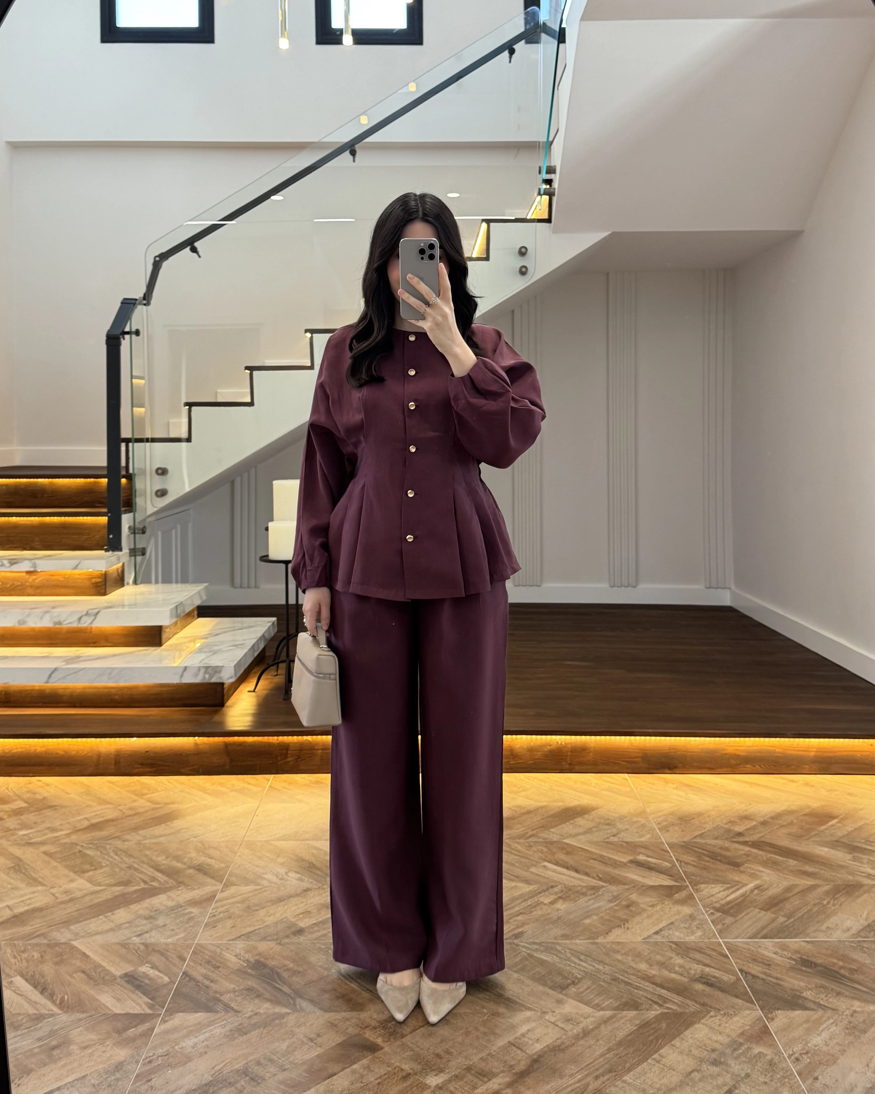 MÜRDÜM GOLD DÜĞMELİ PİLELİ TAKIM -8930