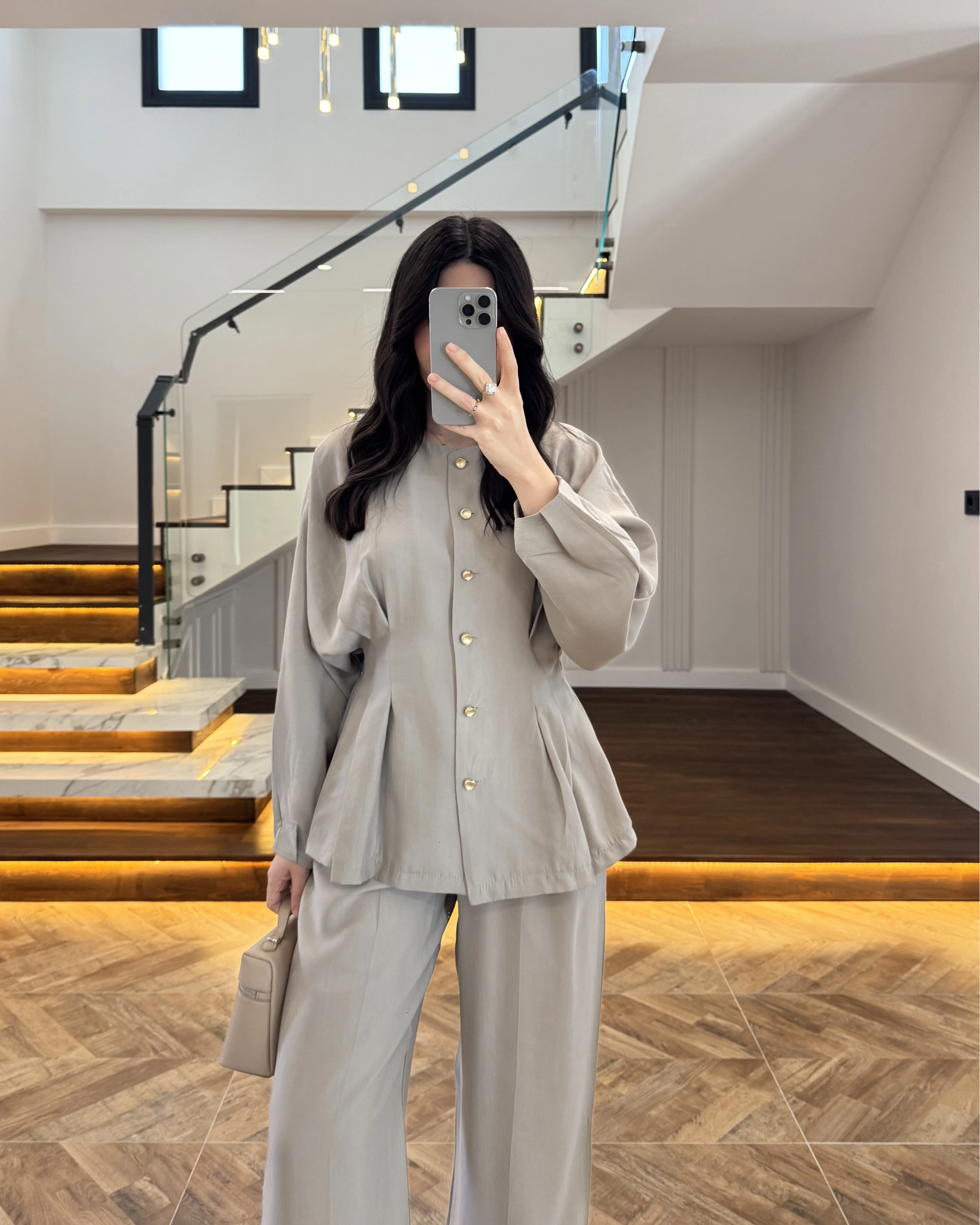 VİZON GOLD DÜĞMELİ PİLELİ TAKIM -8930