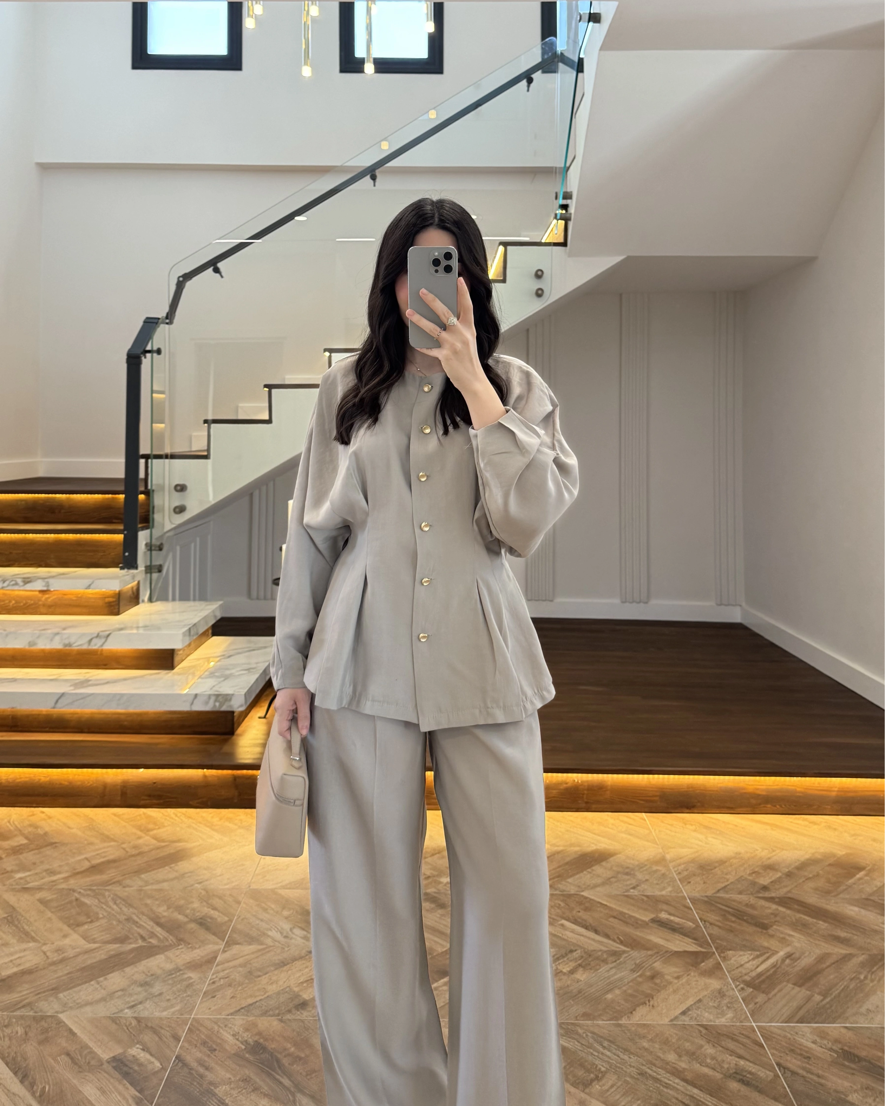 VİZON GOLD DÜĞMELİ PİLELİ TAKIM -8930