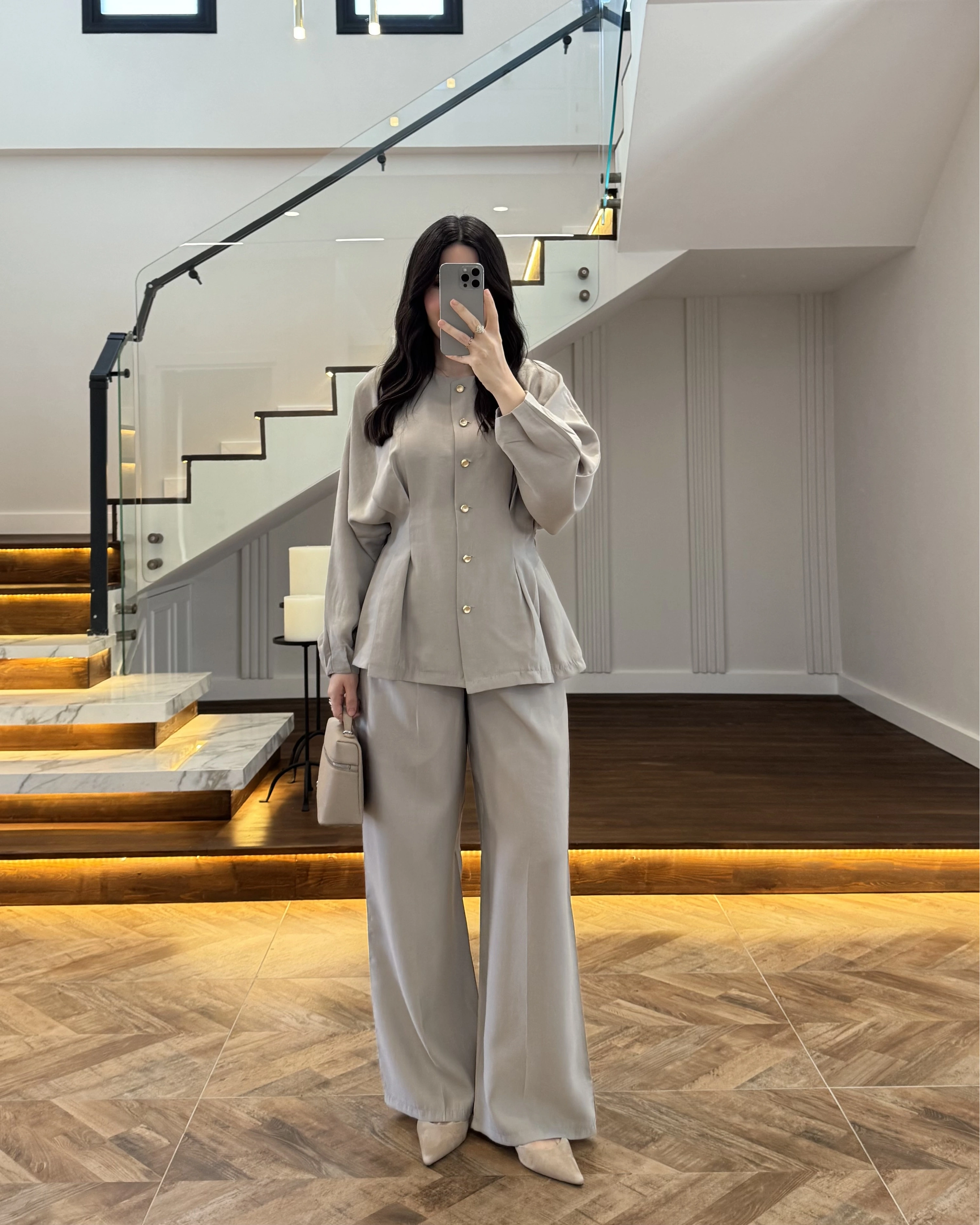 VİZON GOLD DÜĞMELİ PİLELİ TAKIM -8930