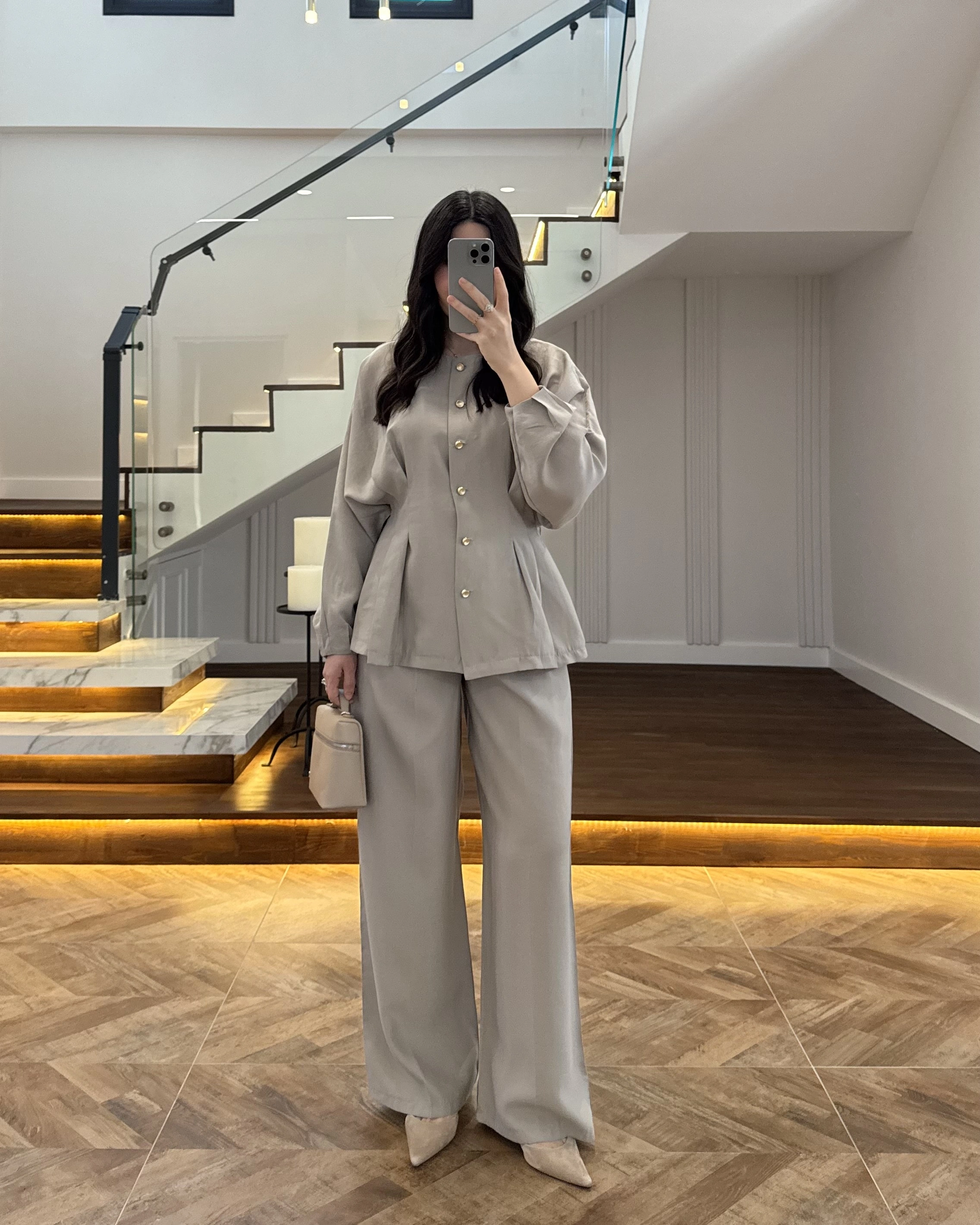 VİZON GOLD DÜĞMELİ PİLELİ TAKIM -8930