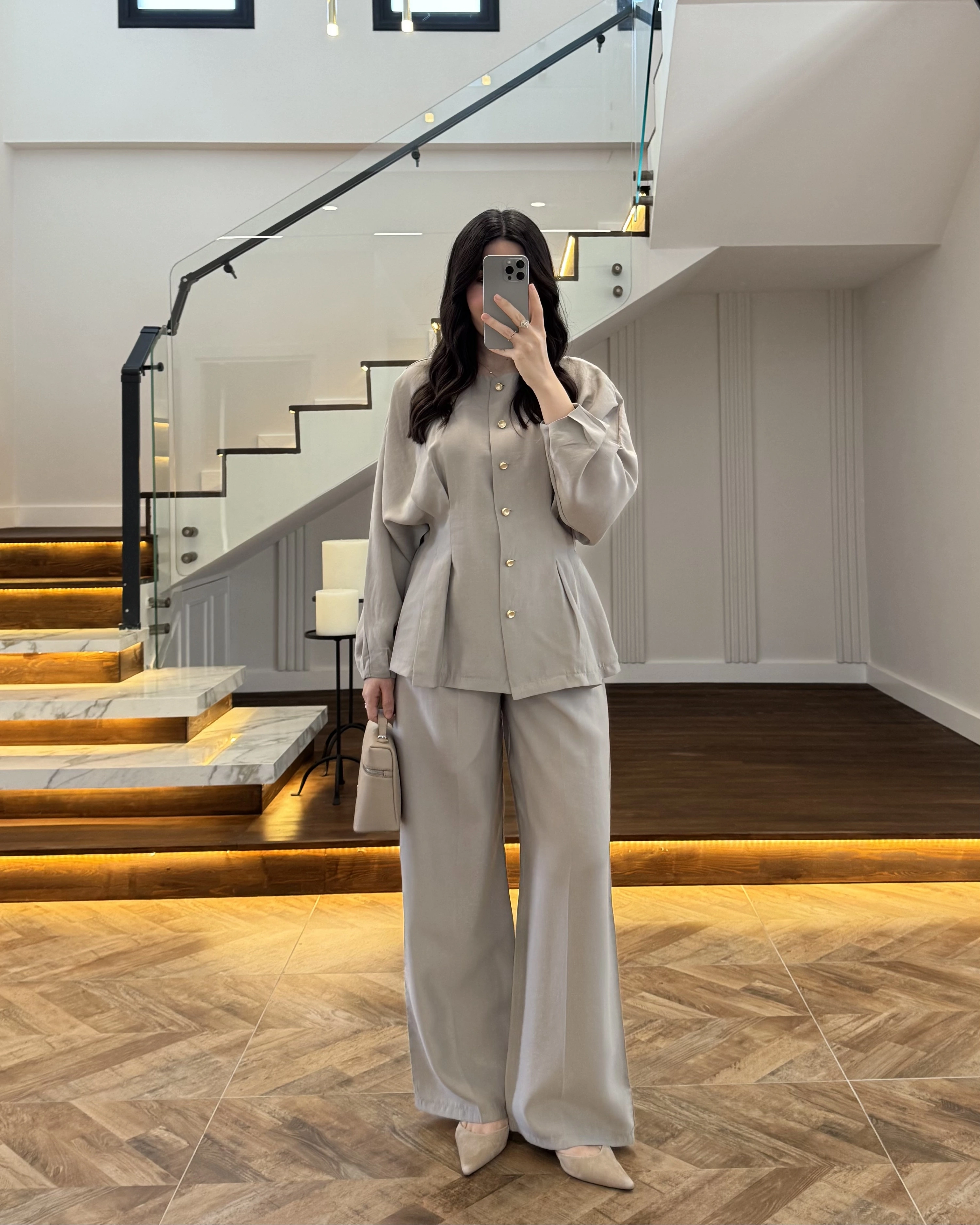 VİZON GOLD DÜĞMELİ PİLELİ TAKIM -8930