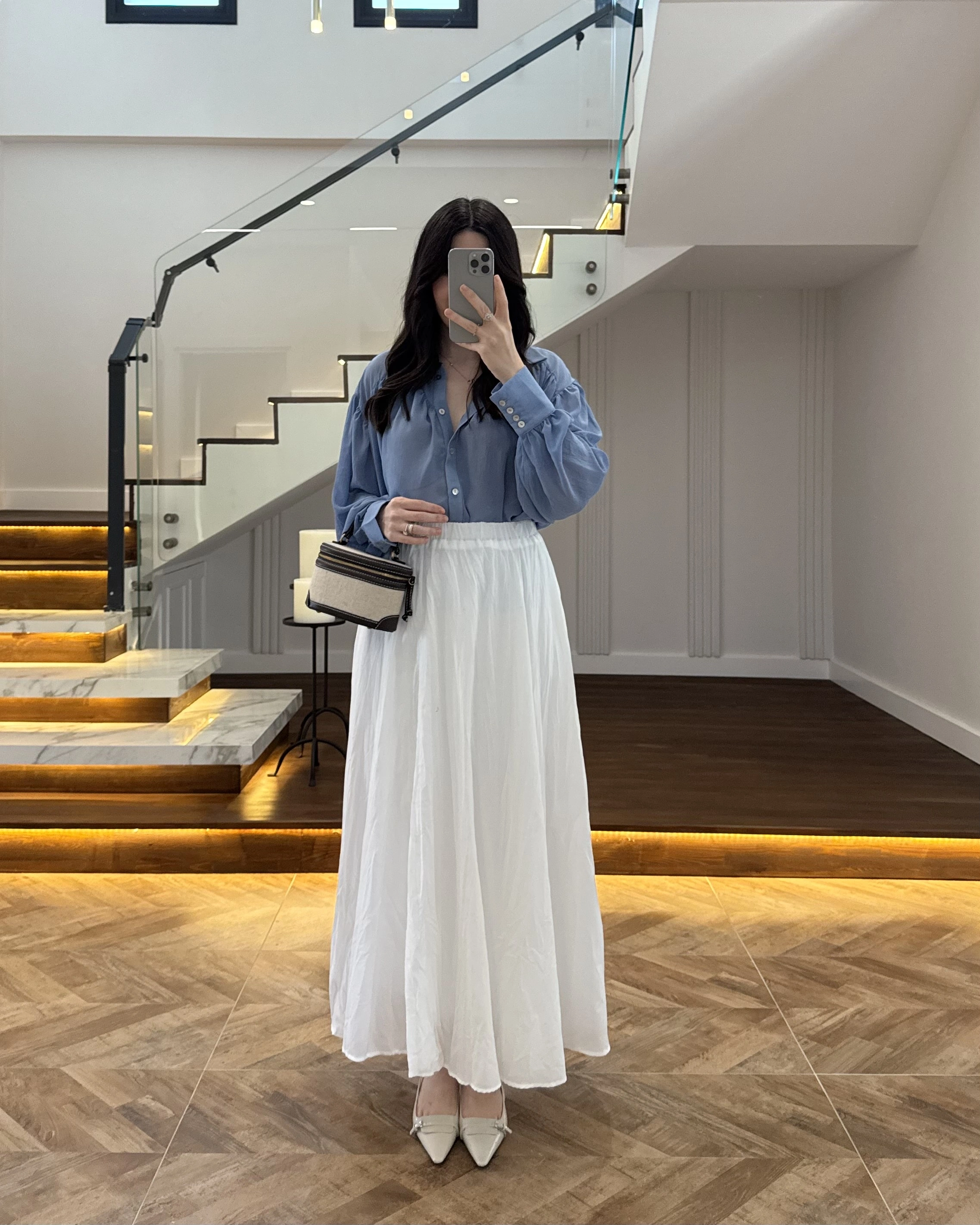 MAVİ TRANSPARAN TENSEL GÖMLEK - 70253