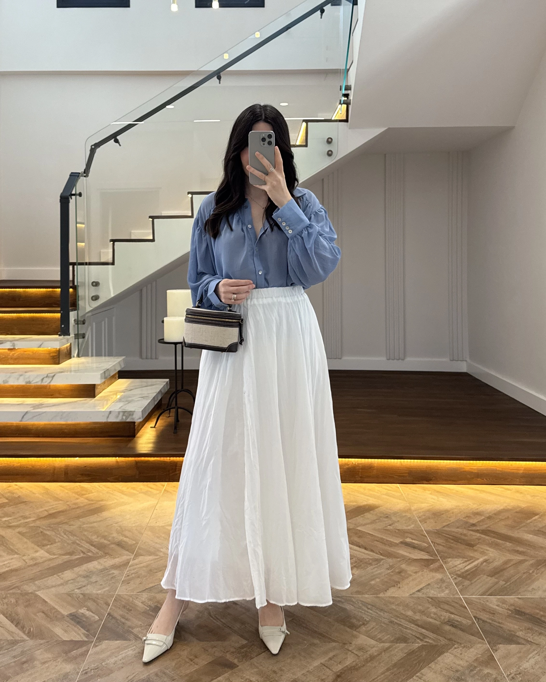 MAVİ TRANSPARAN TENSEL GÖMLEK - 70253