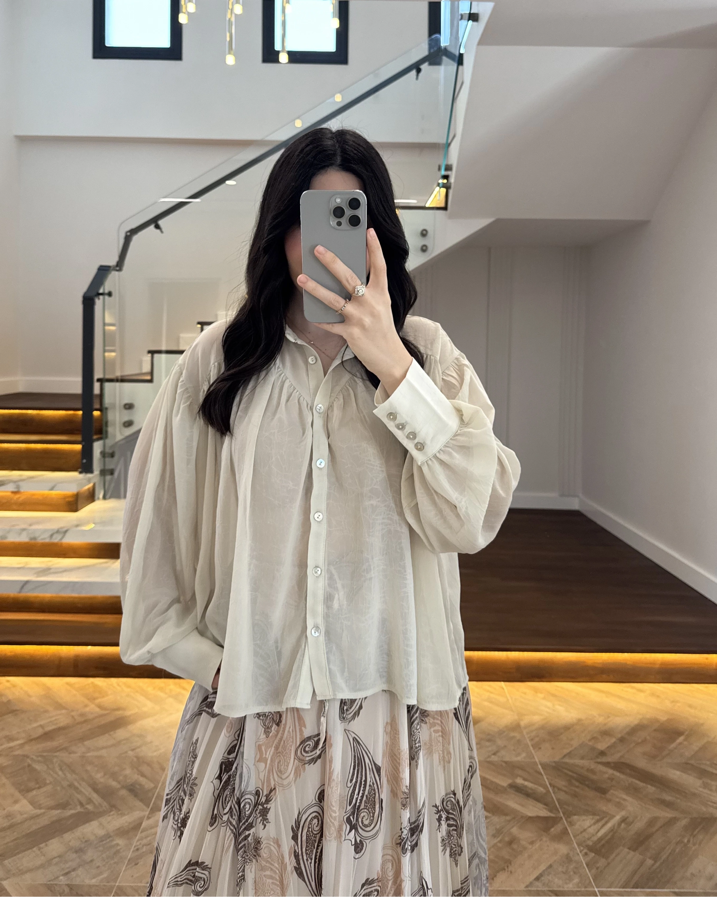 TAŞ TRANSPARAN TENSEL GÖMLEK - 70253