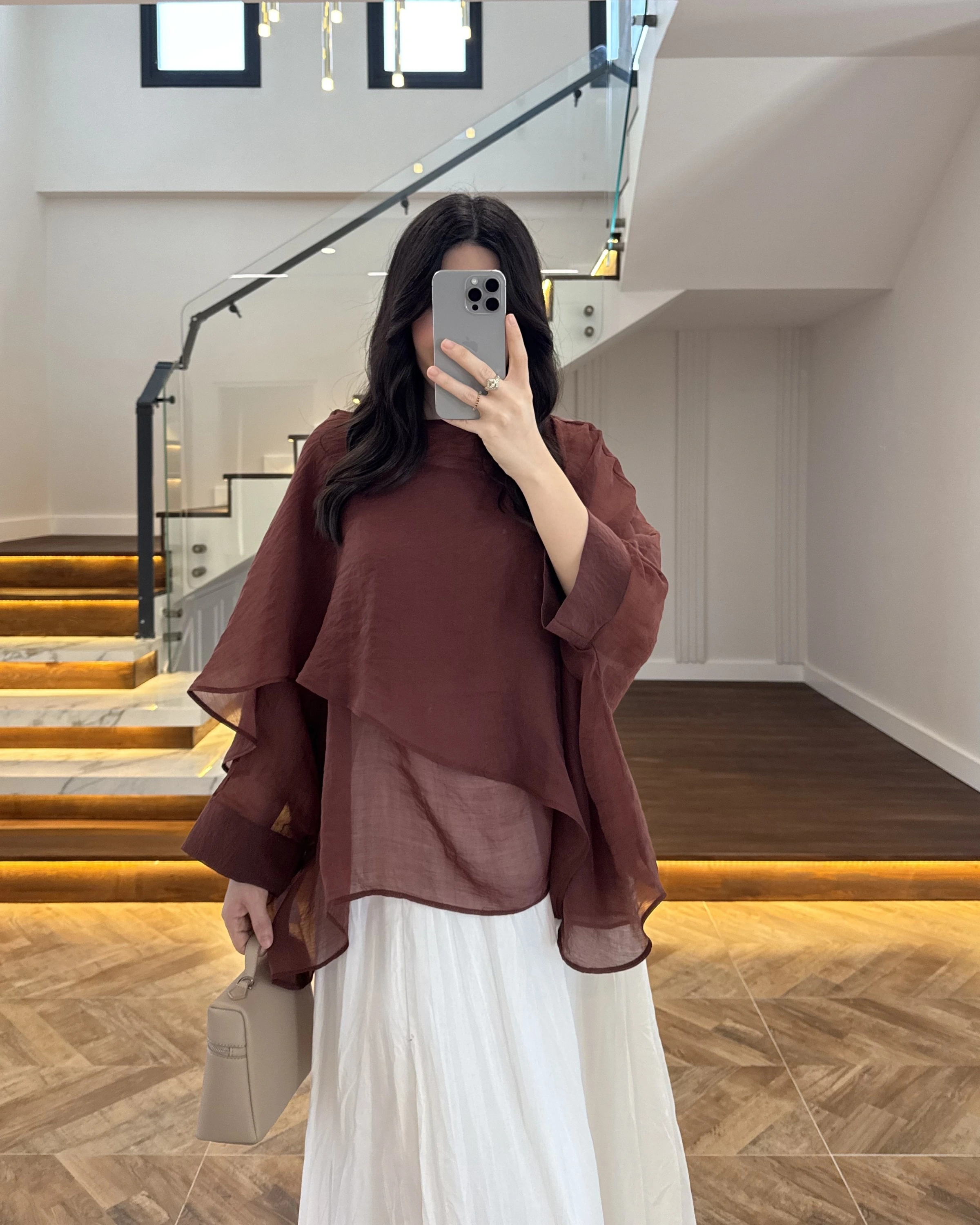 TARÇIN UÇUŞAN PELERİN BLUZ -5026