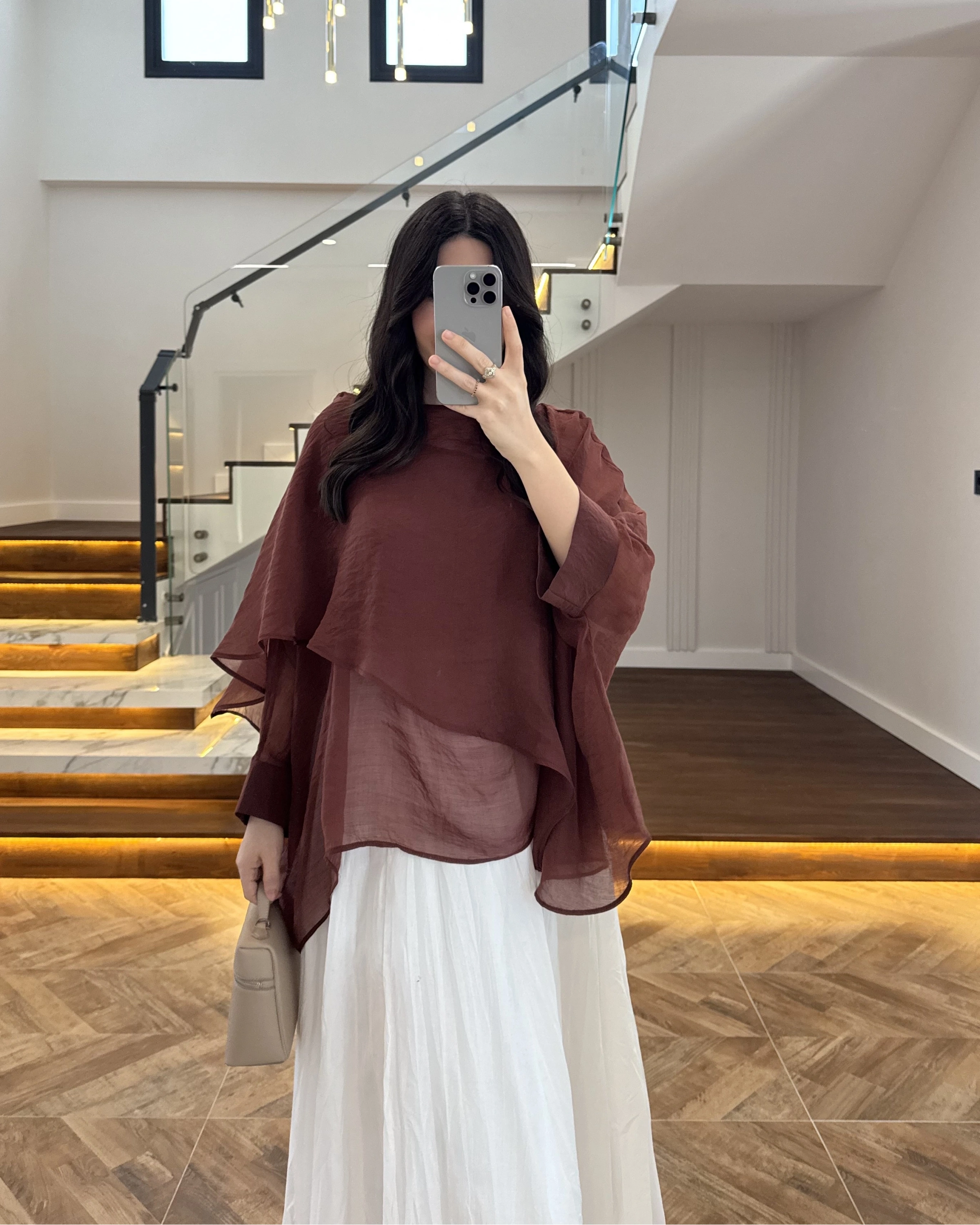 TARÇIN UÇUŞAN PELERİN BLUZ -5026