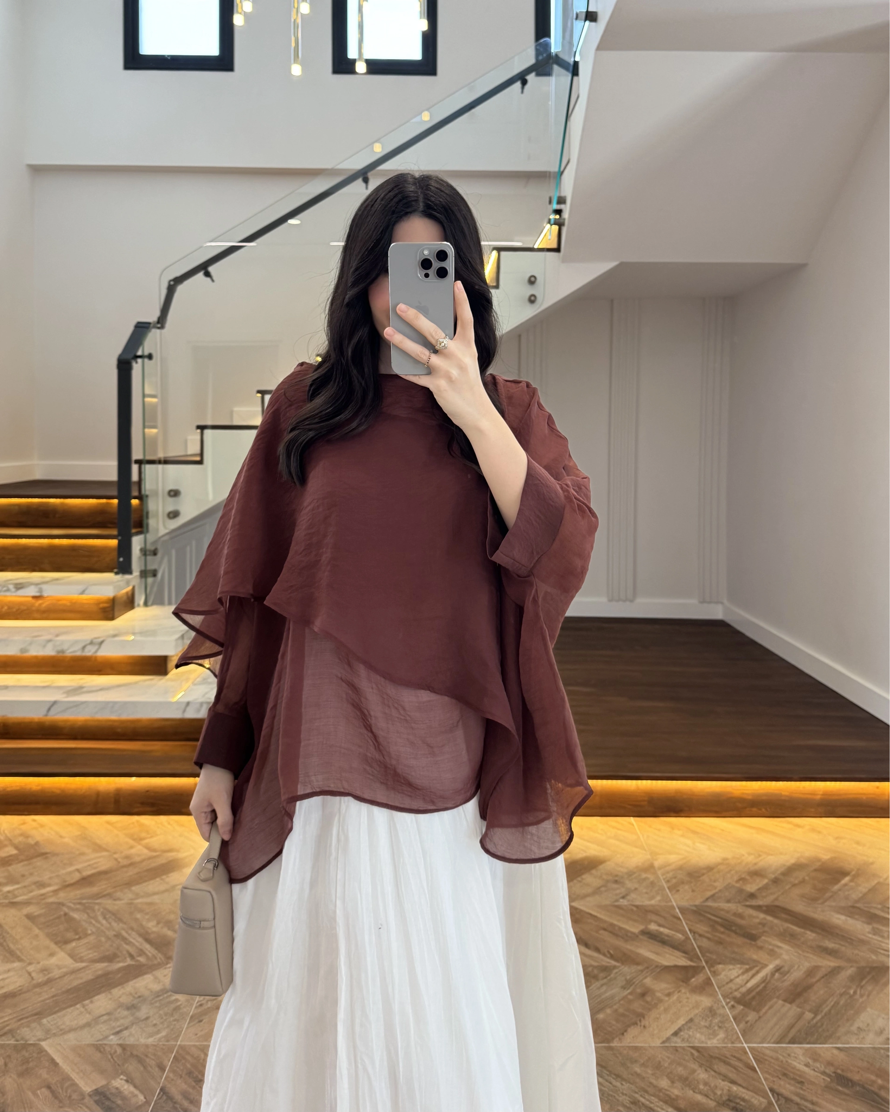 TARÇIN UÇUŞAN PELERİN BLUZ -5026