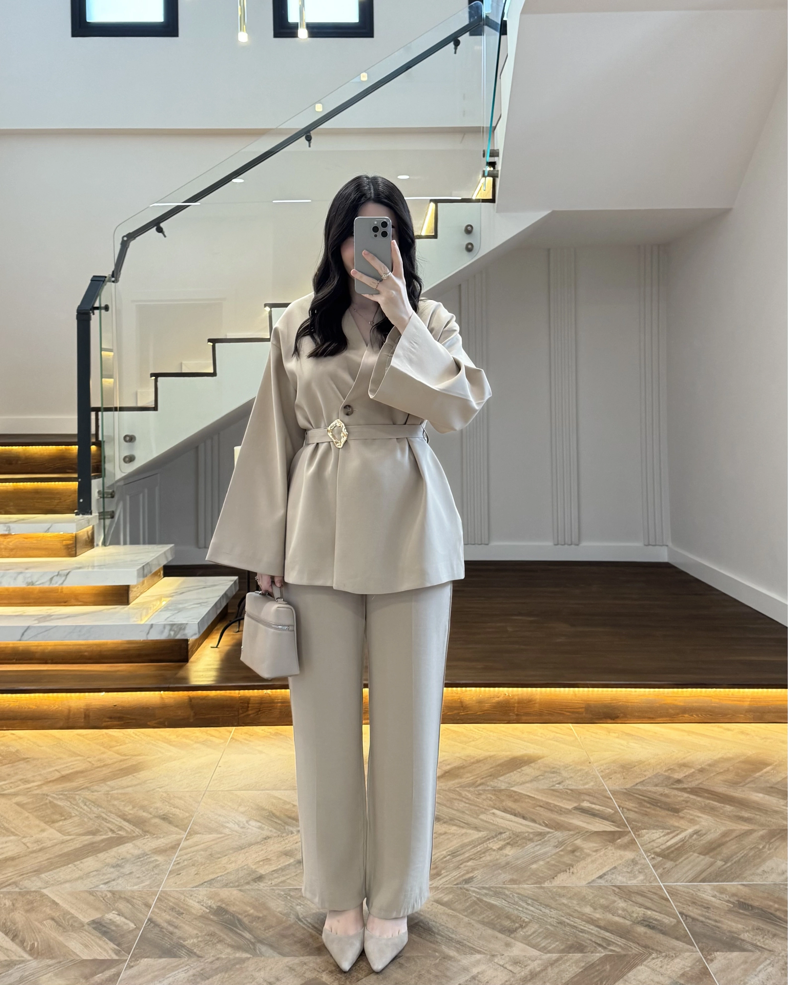 VİZON ÖNÜ DÜĞMELİ TOKALI TAKIM-9021