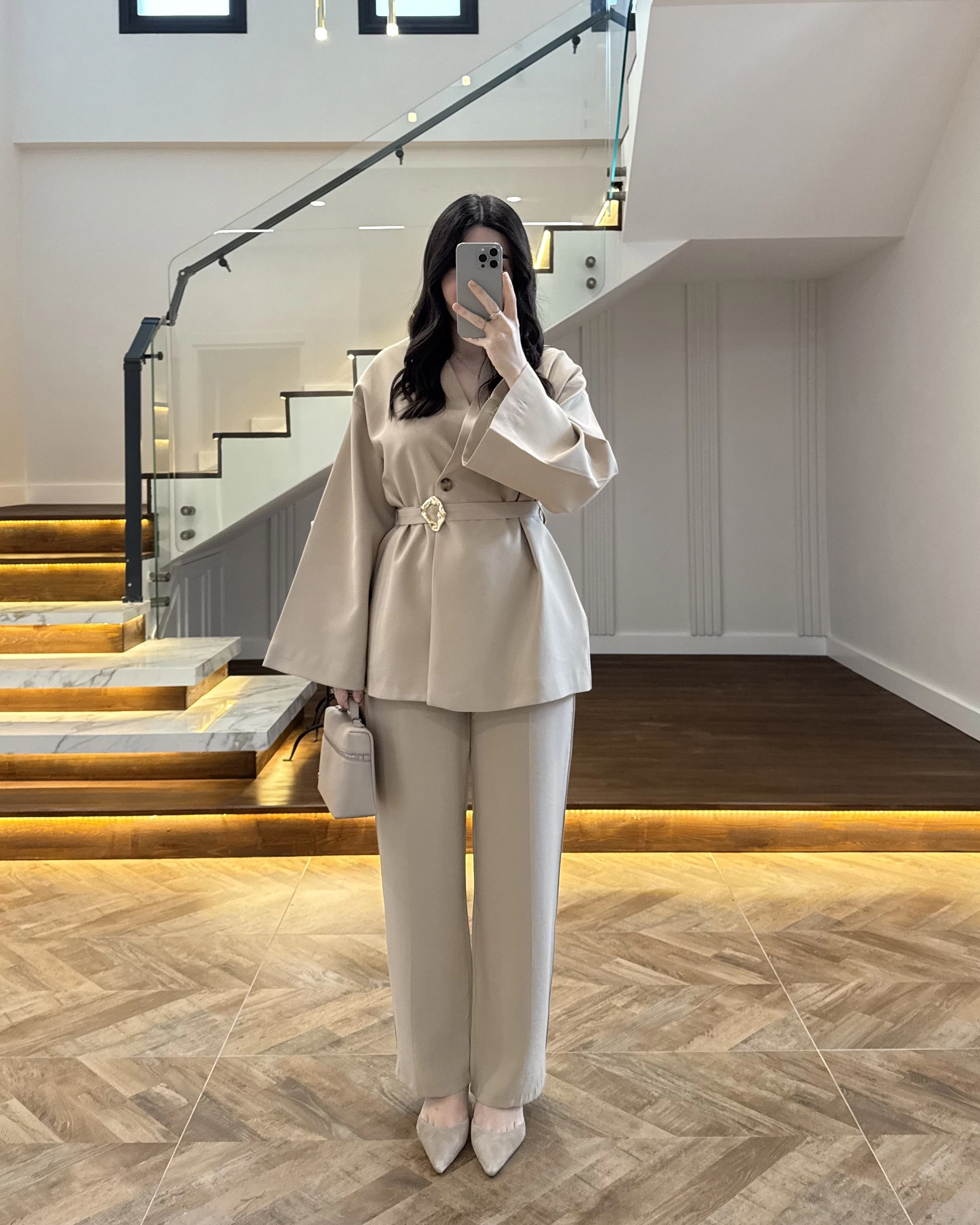 VİZON ÖNÜ DÜĞMELİ TOKALI TAKIM-9021