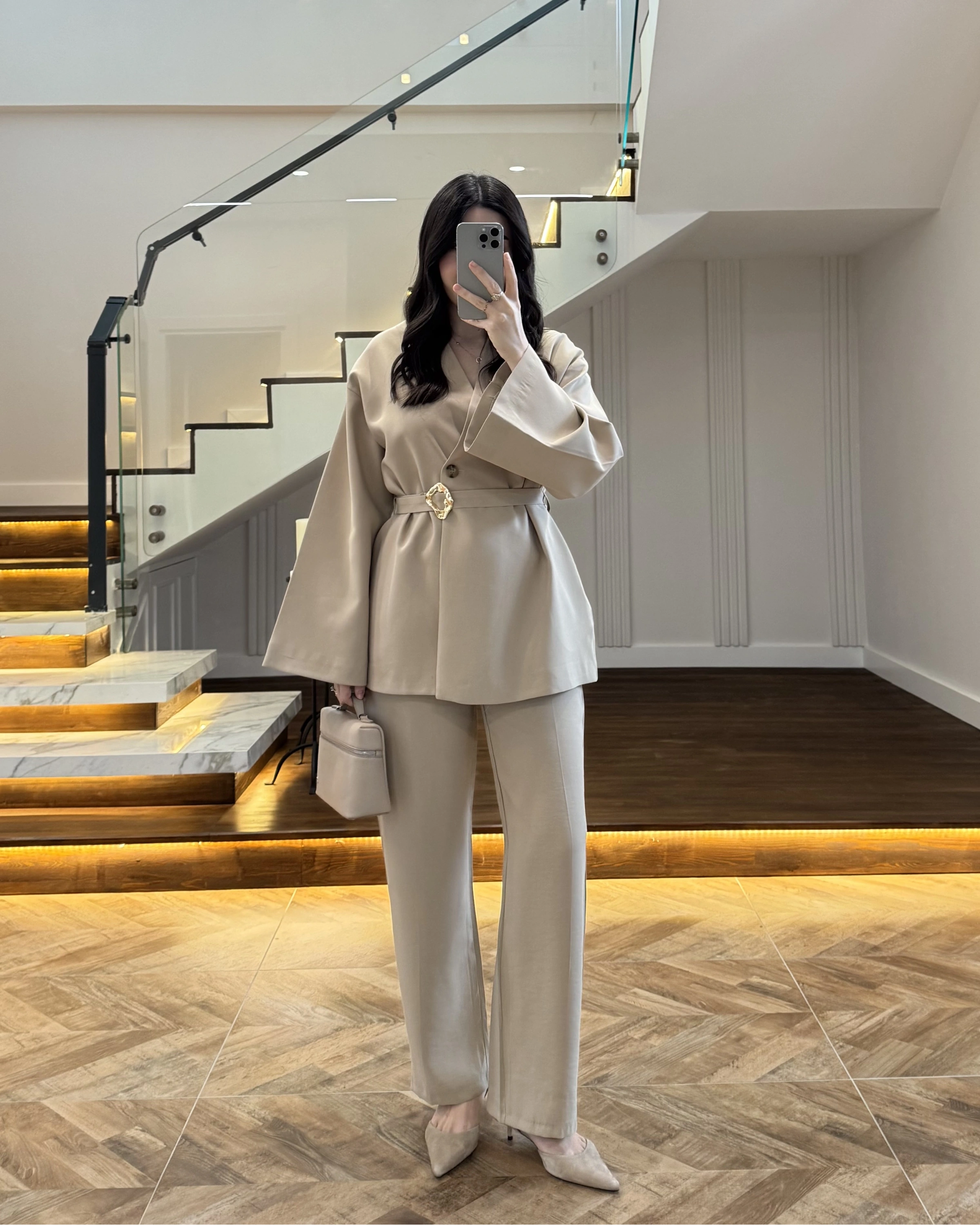 VİZON ÖNÜ DÜĞMELİ TOKALI TAKIM-9021