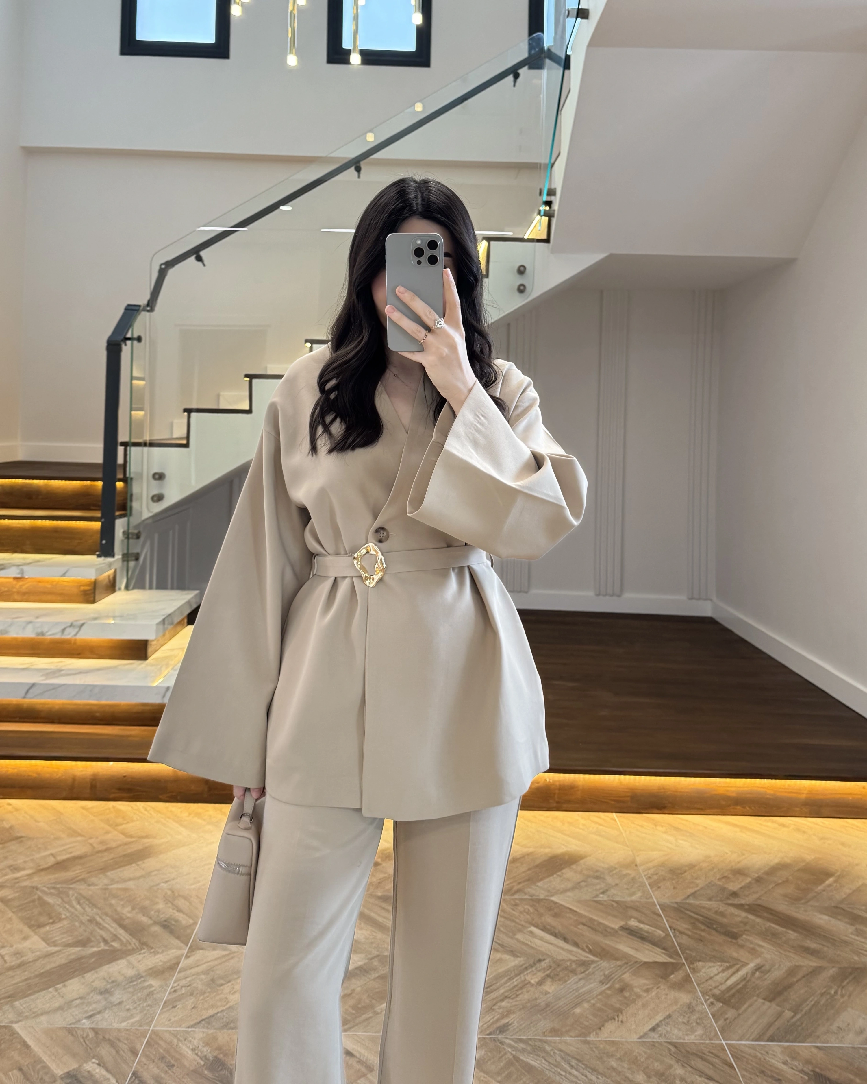 VİZON ÖNÜ DÜĞMELİ TOKALI TAKIM-9021