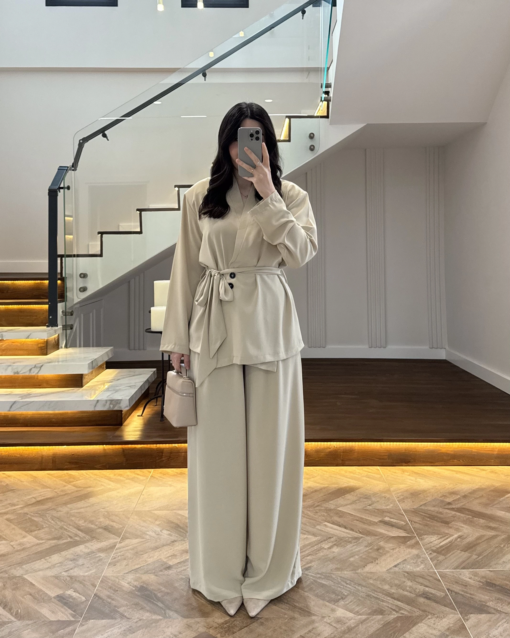 TAŞ VATKALI ASİMETRİK CEKETLİ TAKIM-60609