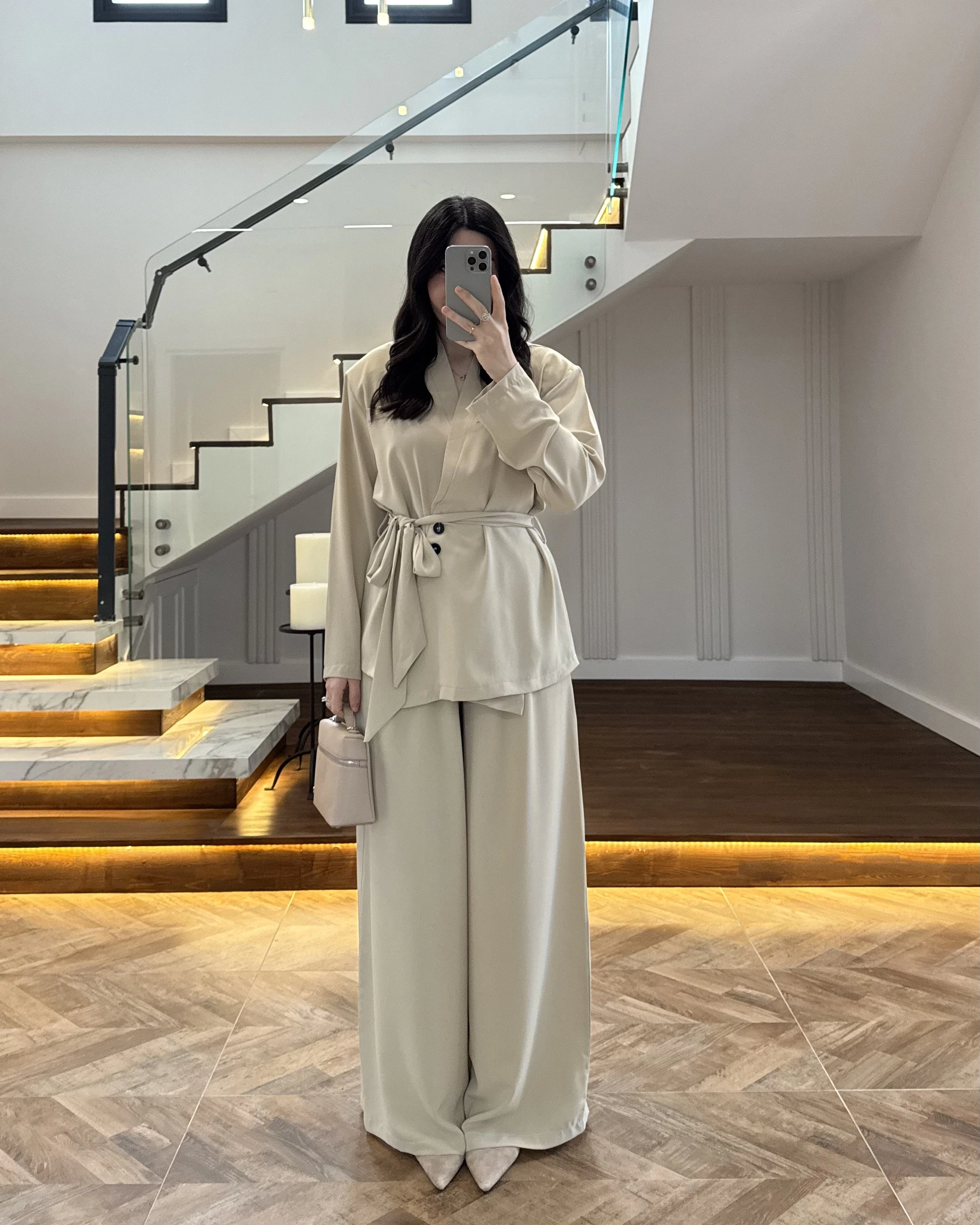 TAŞ VATKALI ASİMETRİK CEKETLİ TAKIM-60609