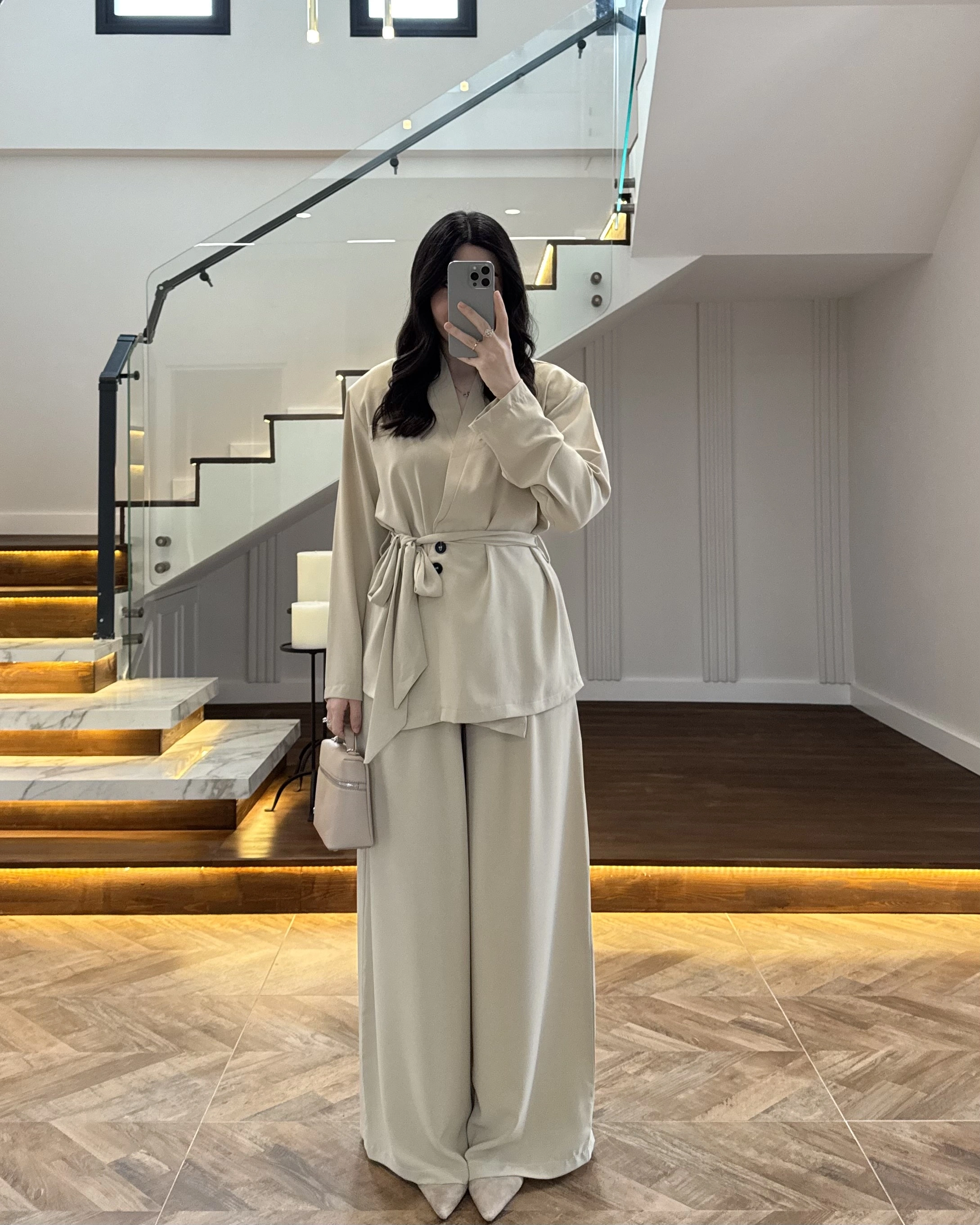 TAŞ VATKALI ASİMETRİK CEKETLİ TAKIM-60609