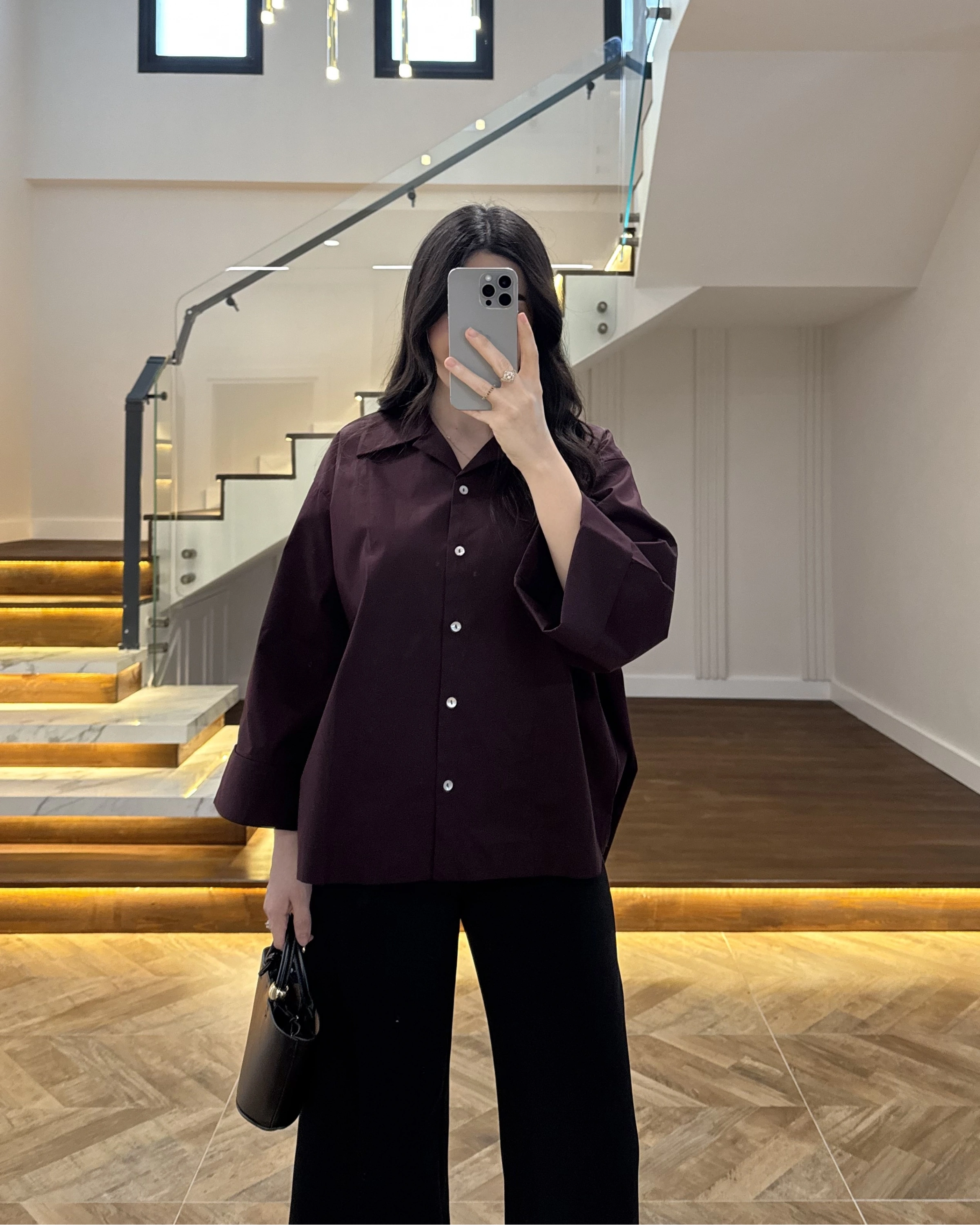 MÜRDÜM OVERSİZE DUBLE KOL GÖMLEK-5411