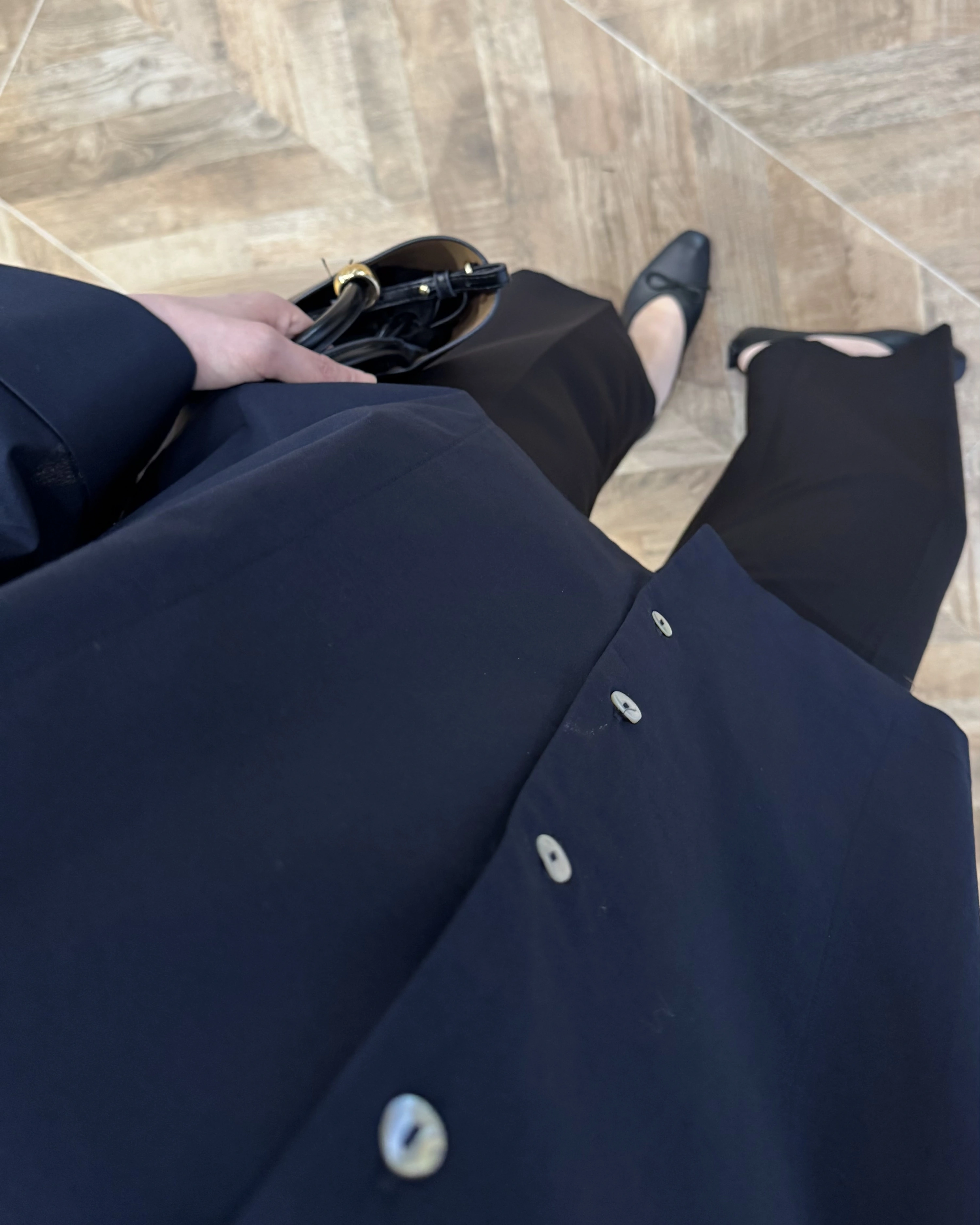 LACİVERT OVERSİZE DUBLE KOL GÖMLEK-5411