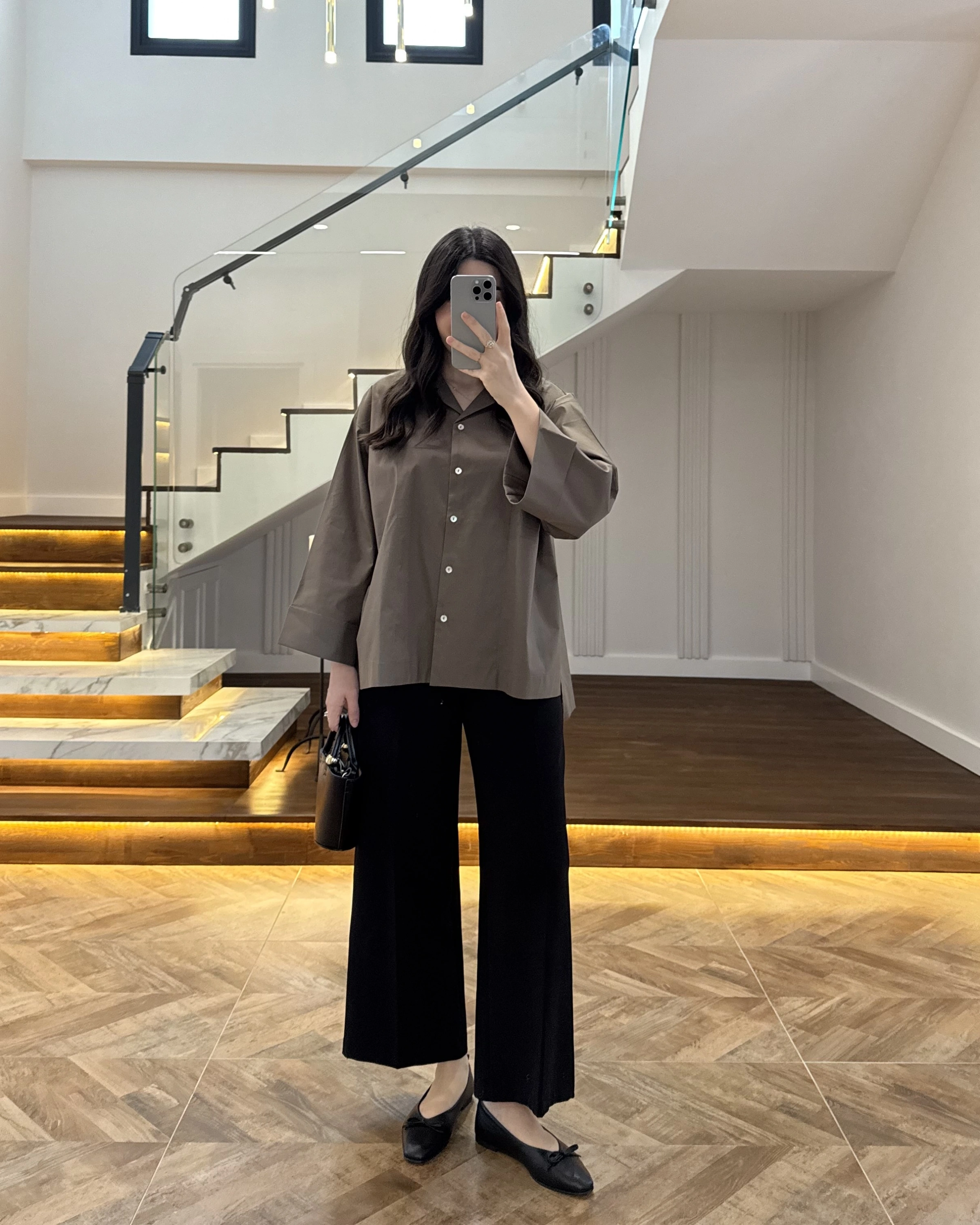 HAKİ OVERSİZE DUBLE KOL GÖMLEK-5411