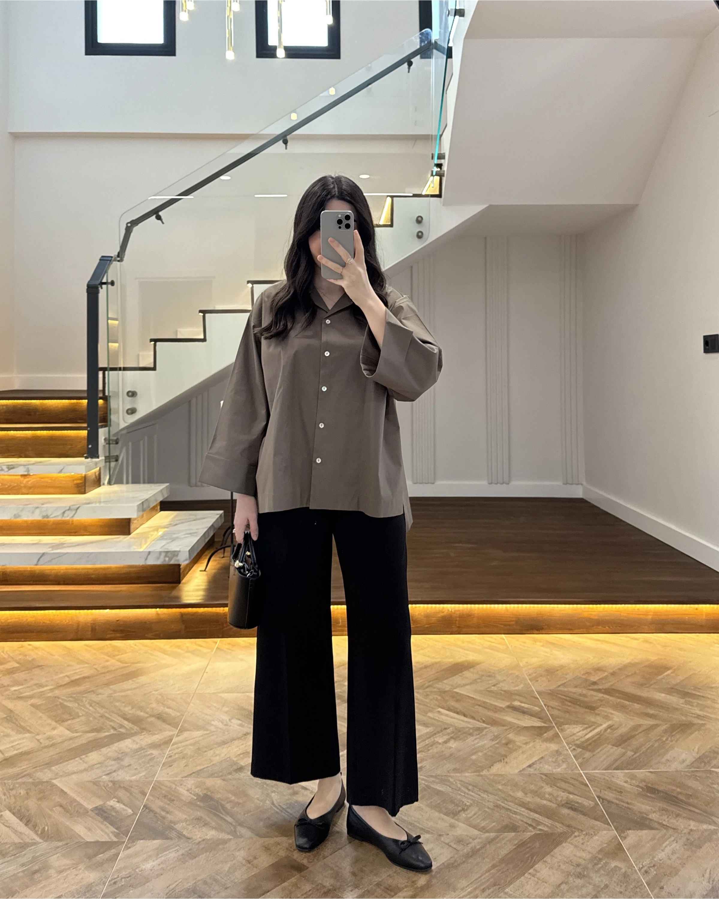 HAKİ OVERSİZE DUBLE KOL GÖMLEK-5411