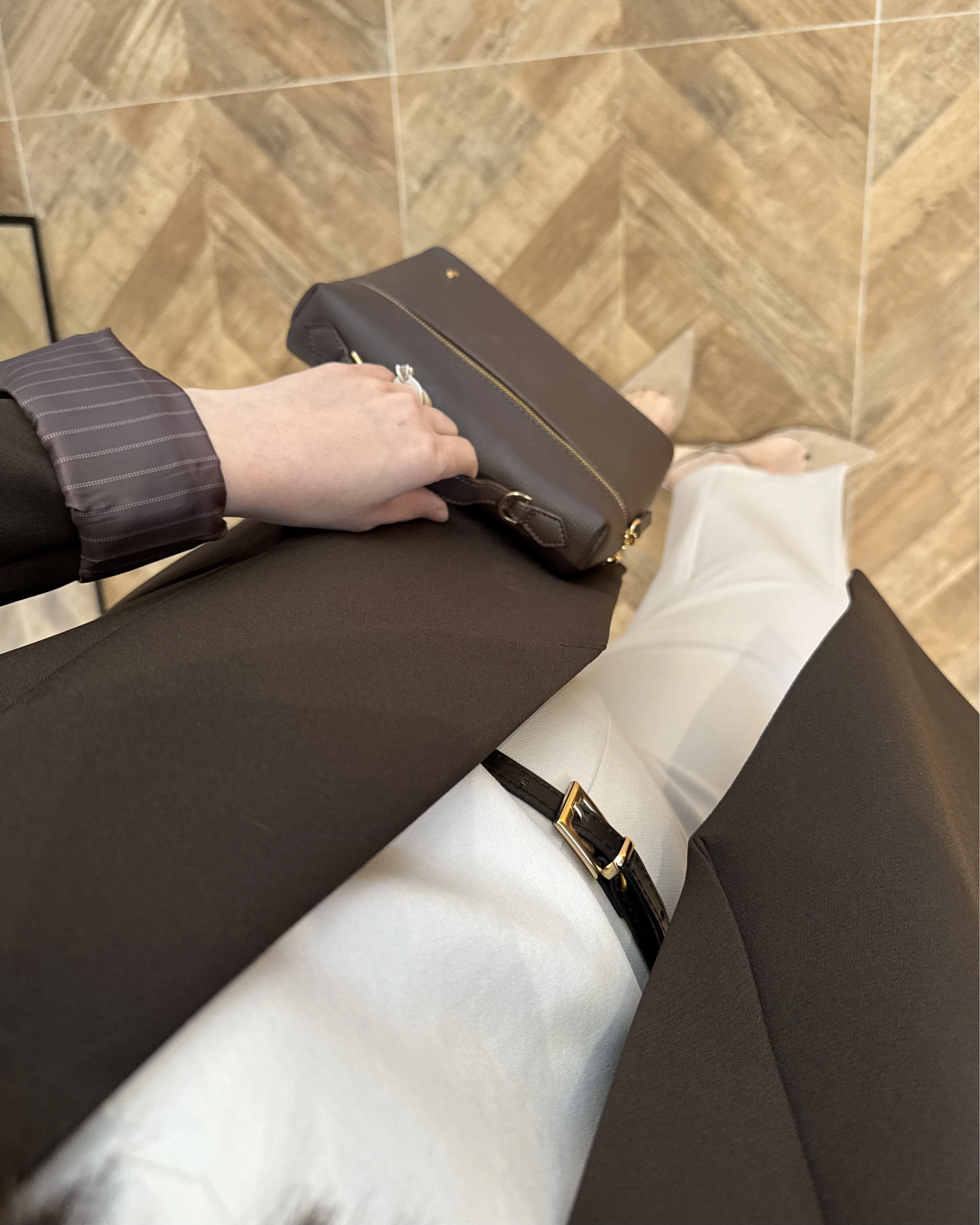 KAHVE ÇİZGİLİ ASTARLI BLAZER CEKET -7560