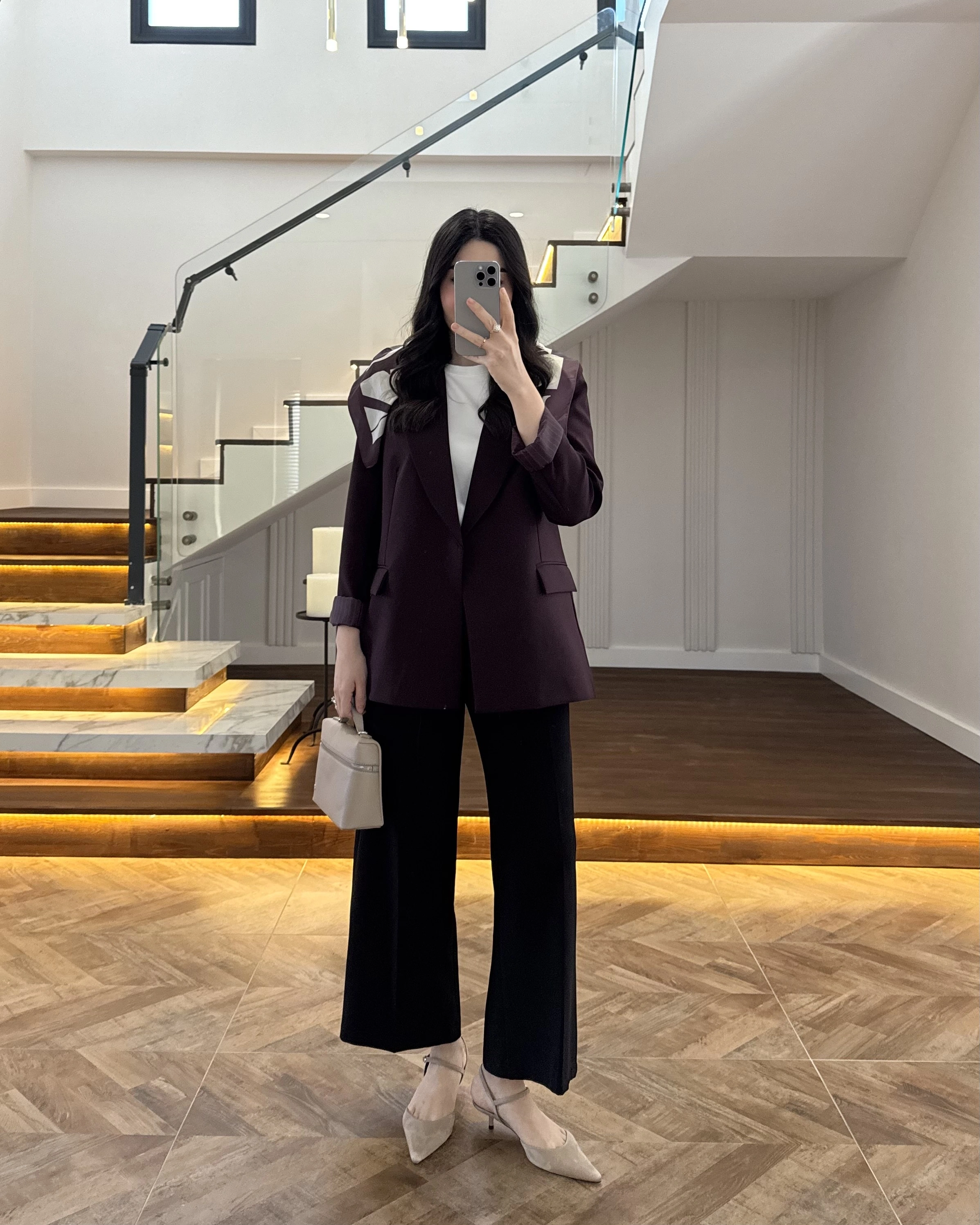 MÜRDÜM ÇİZGİLİ ASTARLI BLAZER CEKET -7560