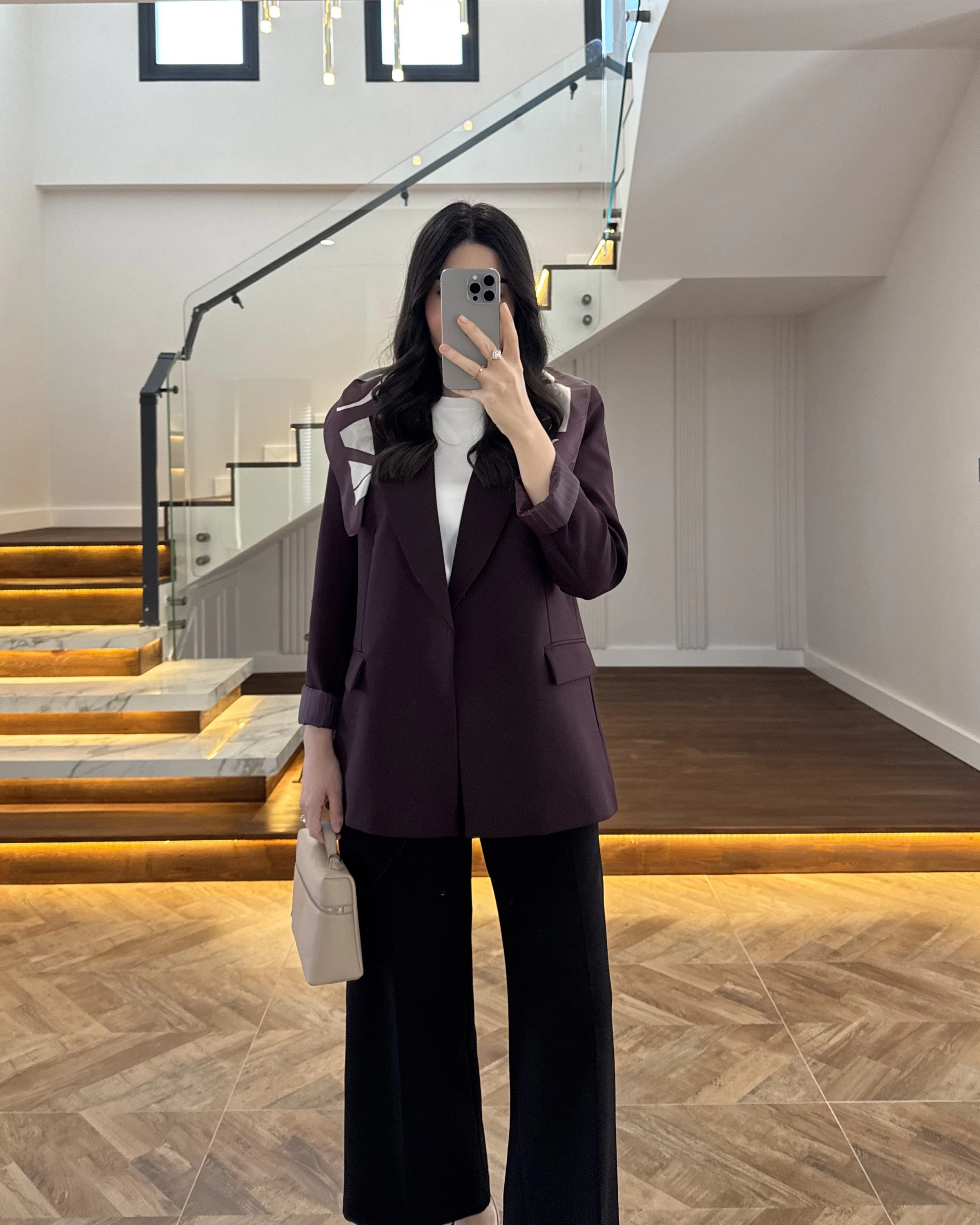 MÜRDÜM ÇİZGİLİ ASTARLI BLAZER CEKET -7560