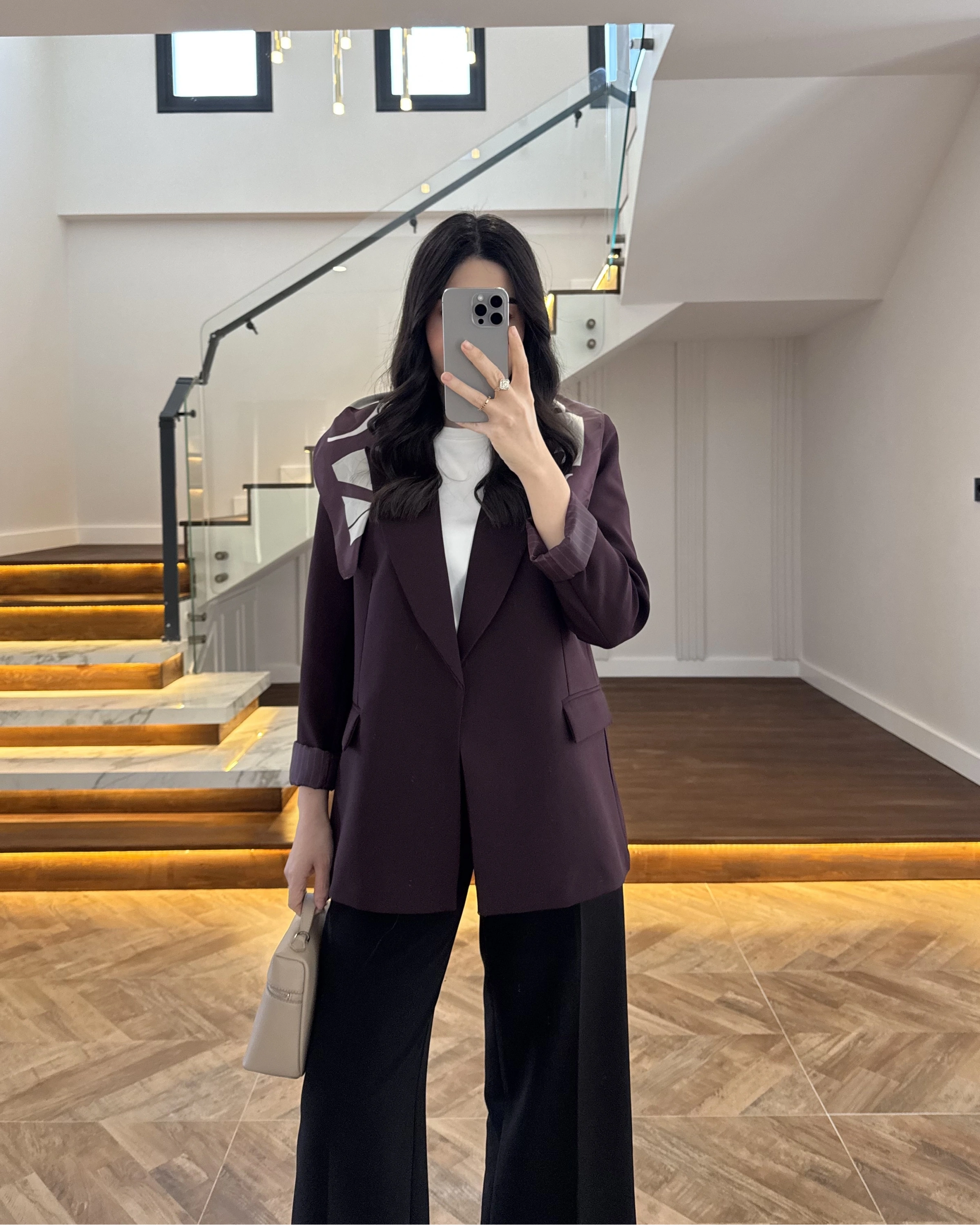 MÜRDÜM ÇİZGİLİ ASTARLI BLAZER CEKET -7560