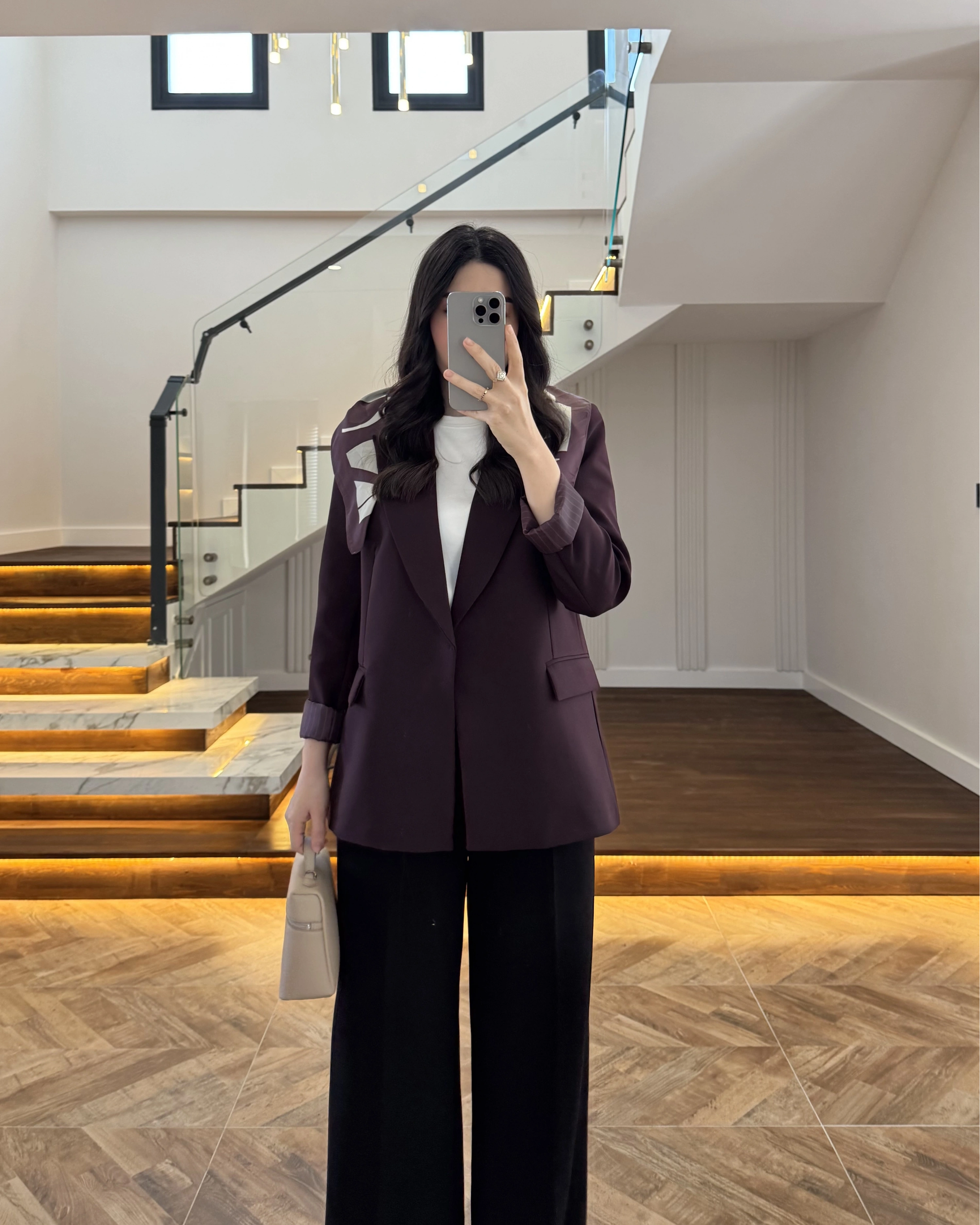 MÜRDÜM ÇİZGİLİ ASTARLI BLAZER CEKET -7560