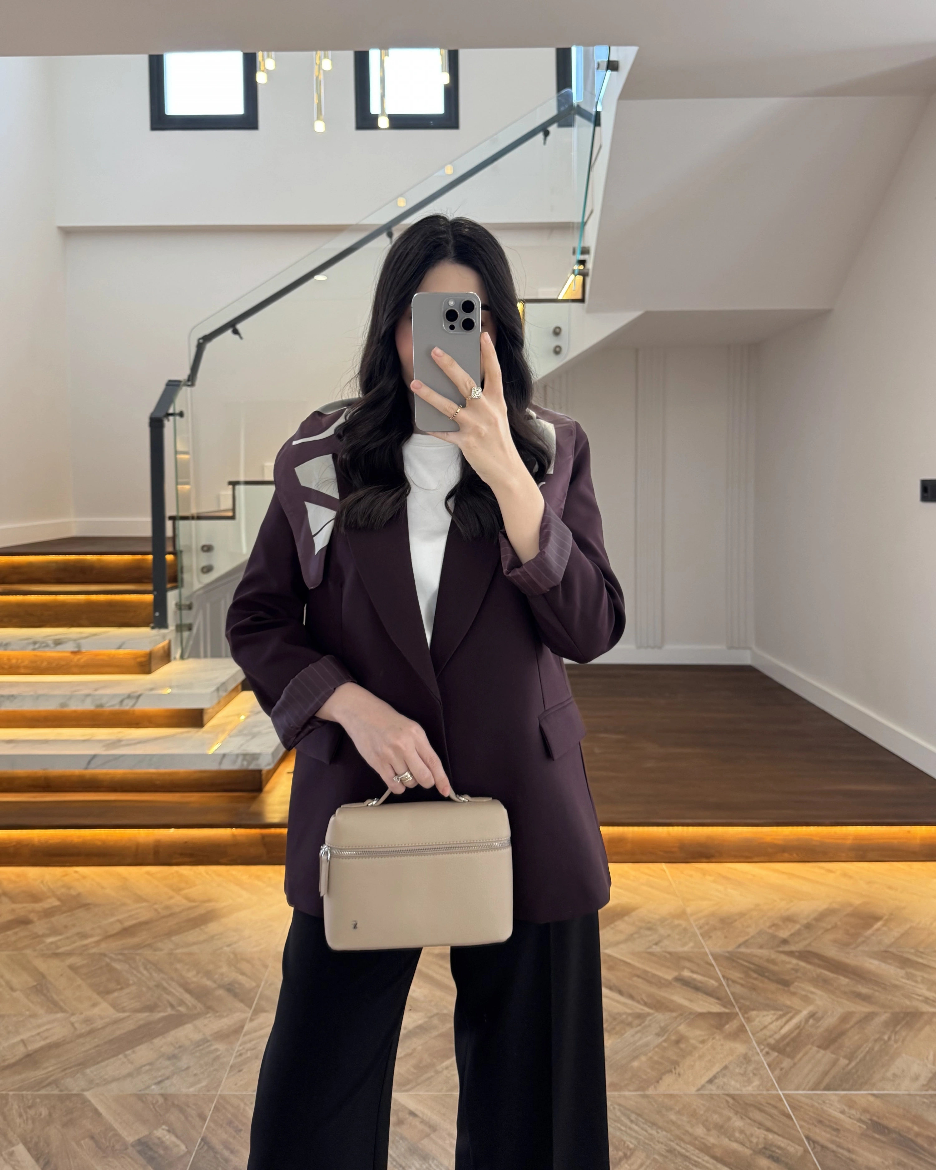 MÜRDÜM ÇİZGİLİ ASTARLI BLAZER CEKET -7560