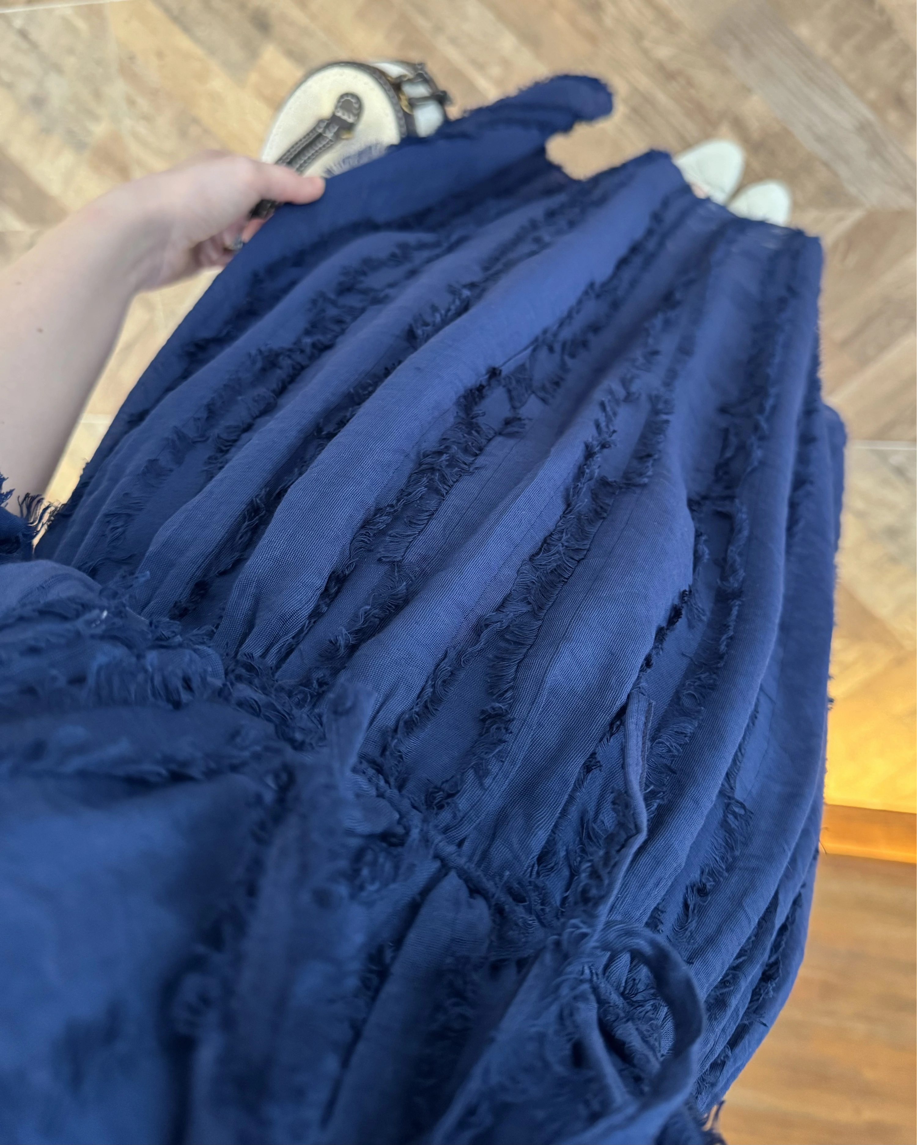 LACİVERT PÜSKÜLLÜ ELBİSE - 3075