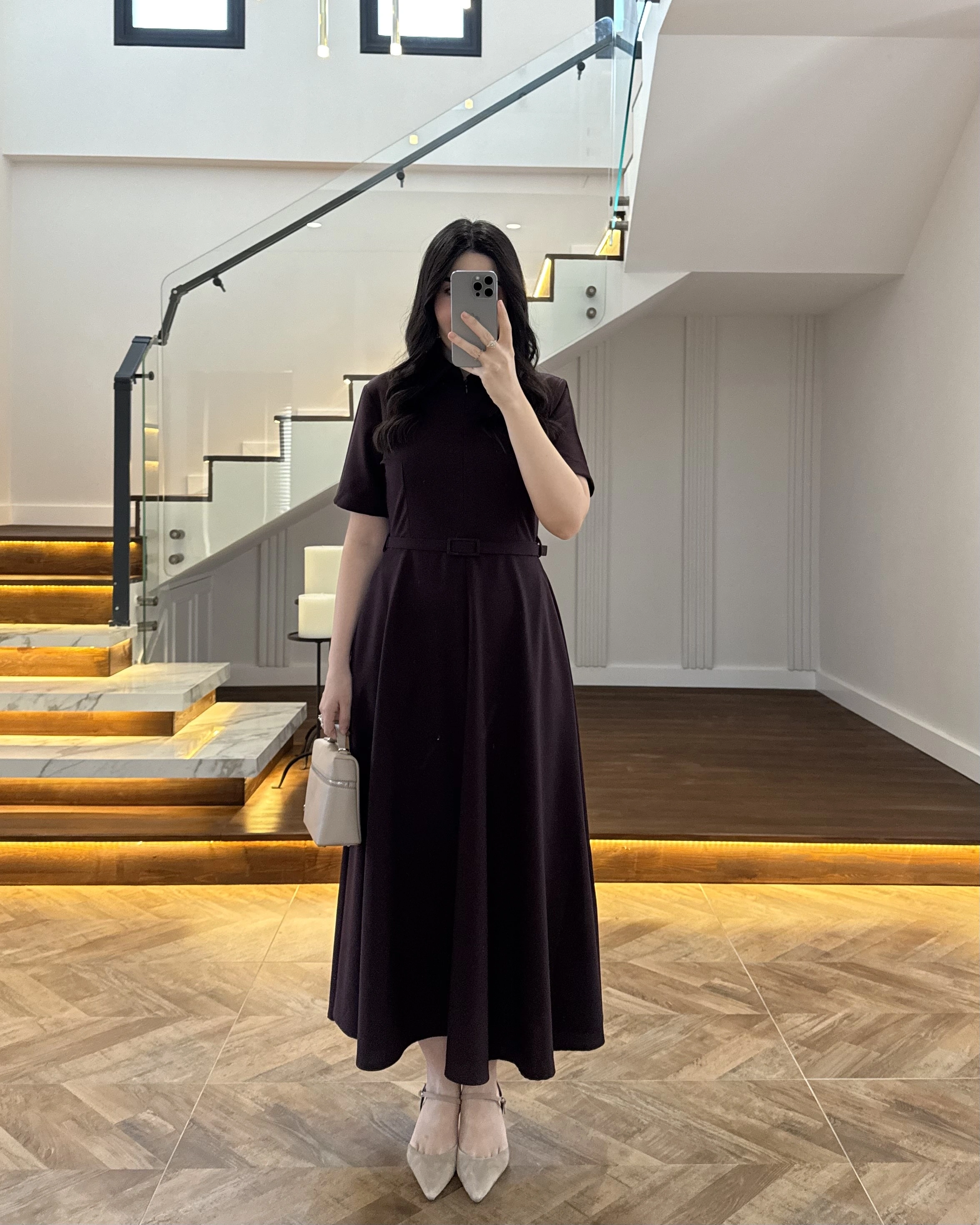 MÜRDÜM ÖNÜ FERMUARLI ELBİSE -2341