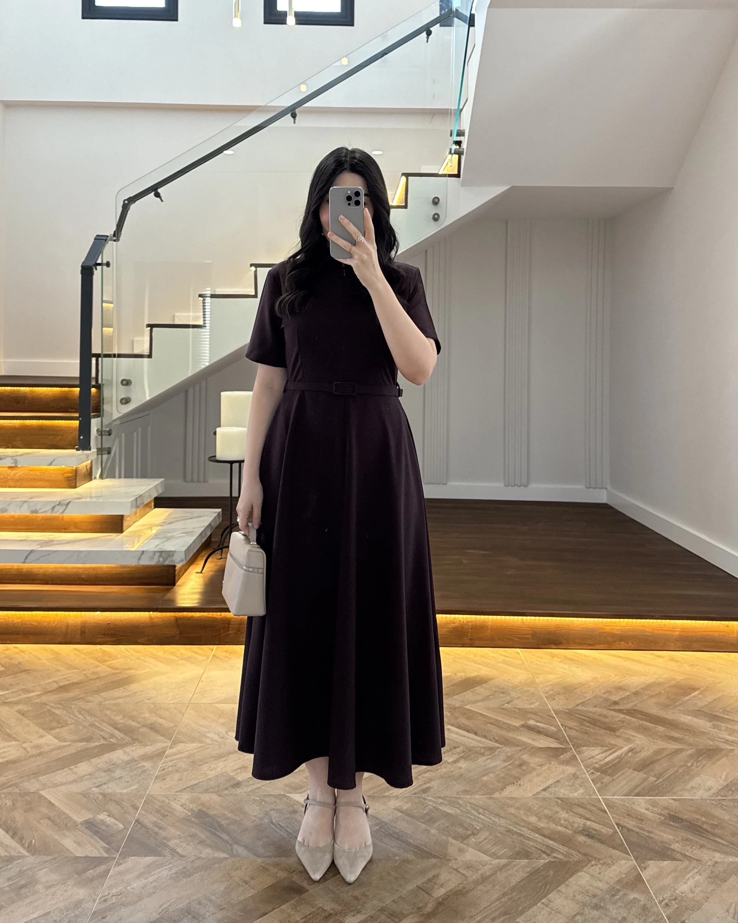 MÜRDÜM ÖNÜ FERMUARLI ELBİSE -2341