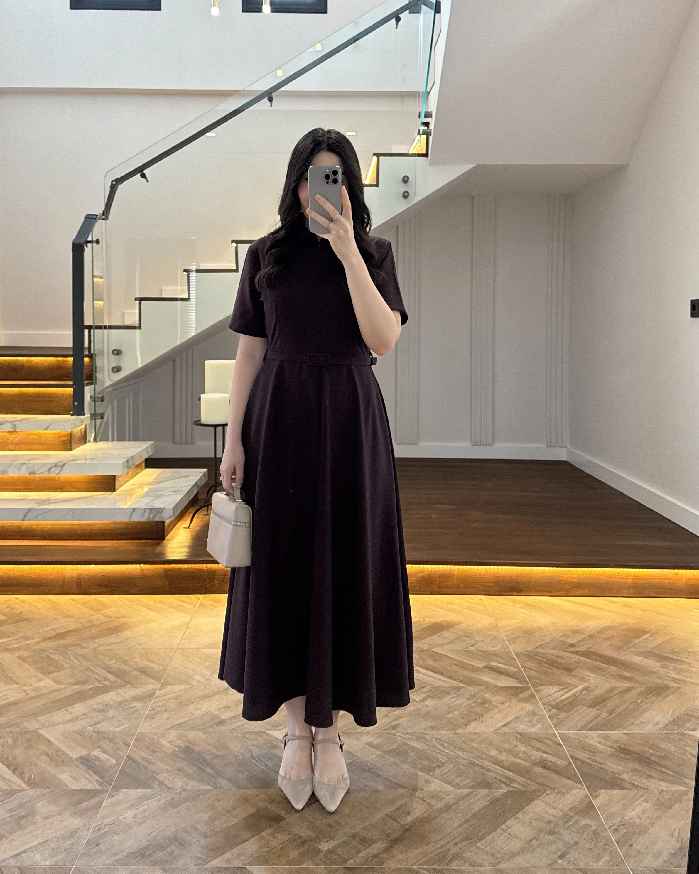 MÜRDÜM ÖNÜ FERMUARLI ELBİSE -2341