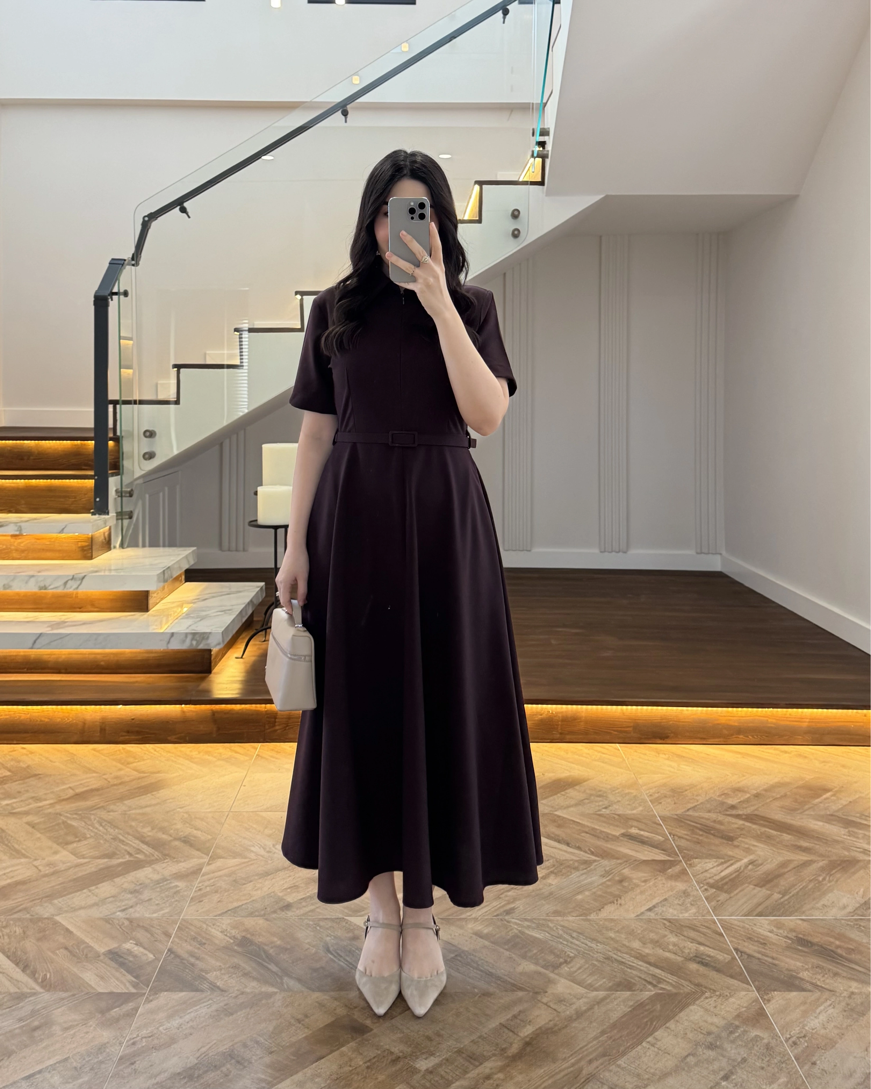 MÜRDÜM ÖNÜ FERMUARLI ELBİSE -2341