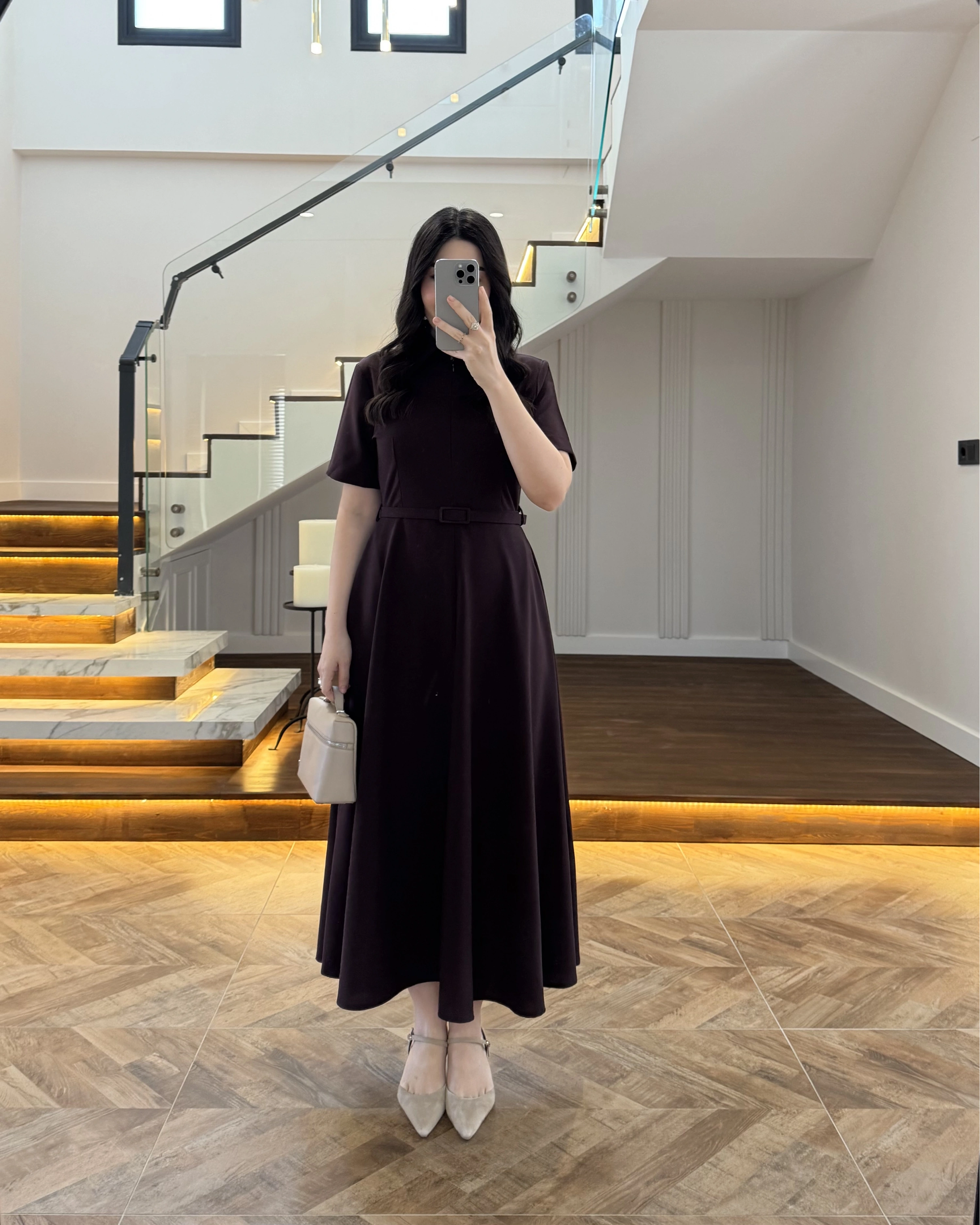 MÜRDÜM ÖNÜ FERMUARLI ELBİSE -2341