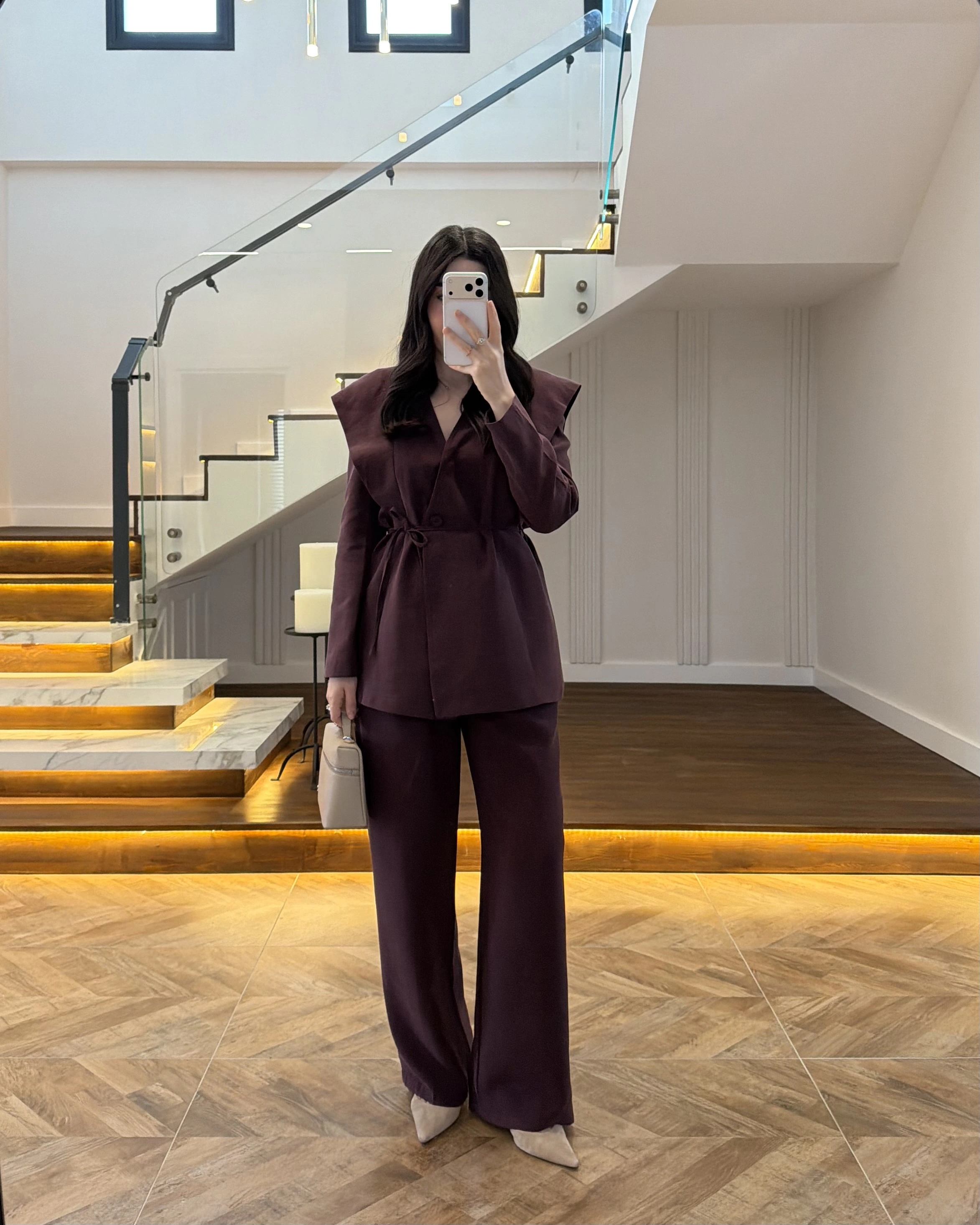 MÜRDÜM FLAP OMUZ DETAYLI CEKET TAKIM- 9035