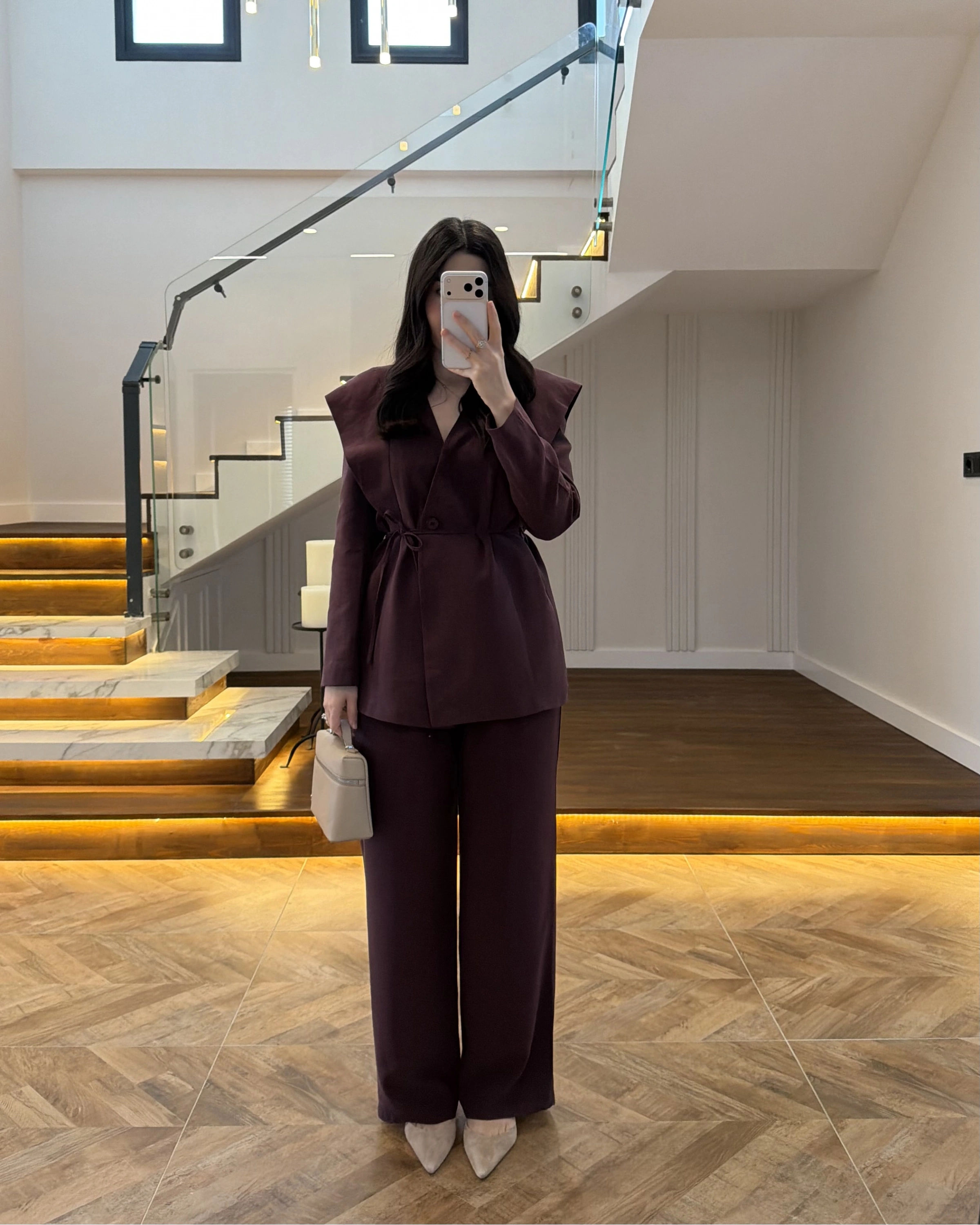 MÜRDÜM FLAP OMUZ DETAYLI CEKET TAKIM- 9035