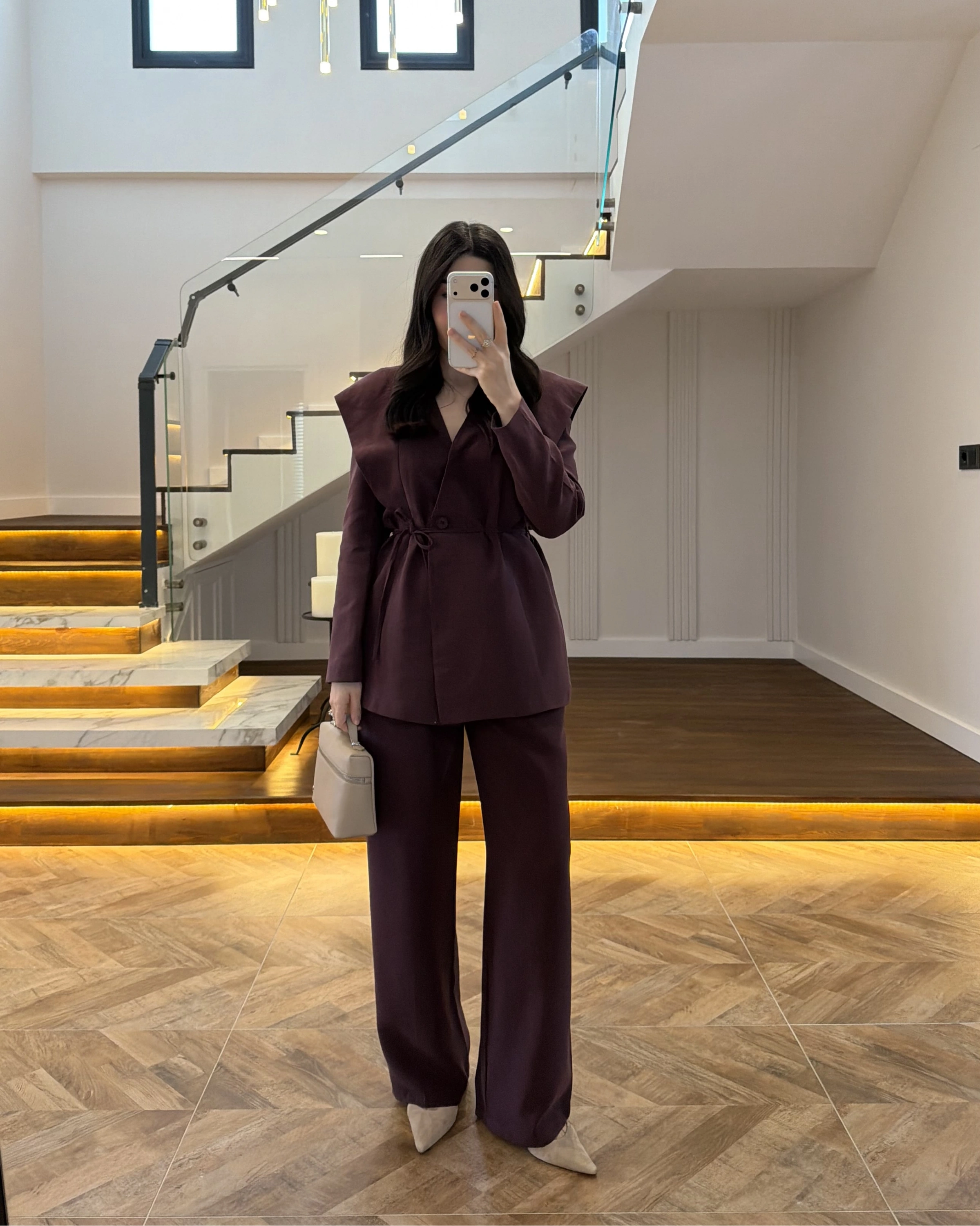 MÜRDÜM FLAP OMUZ DETAYLI CEKET TAKIM- 9035