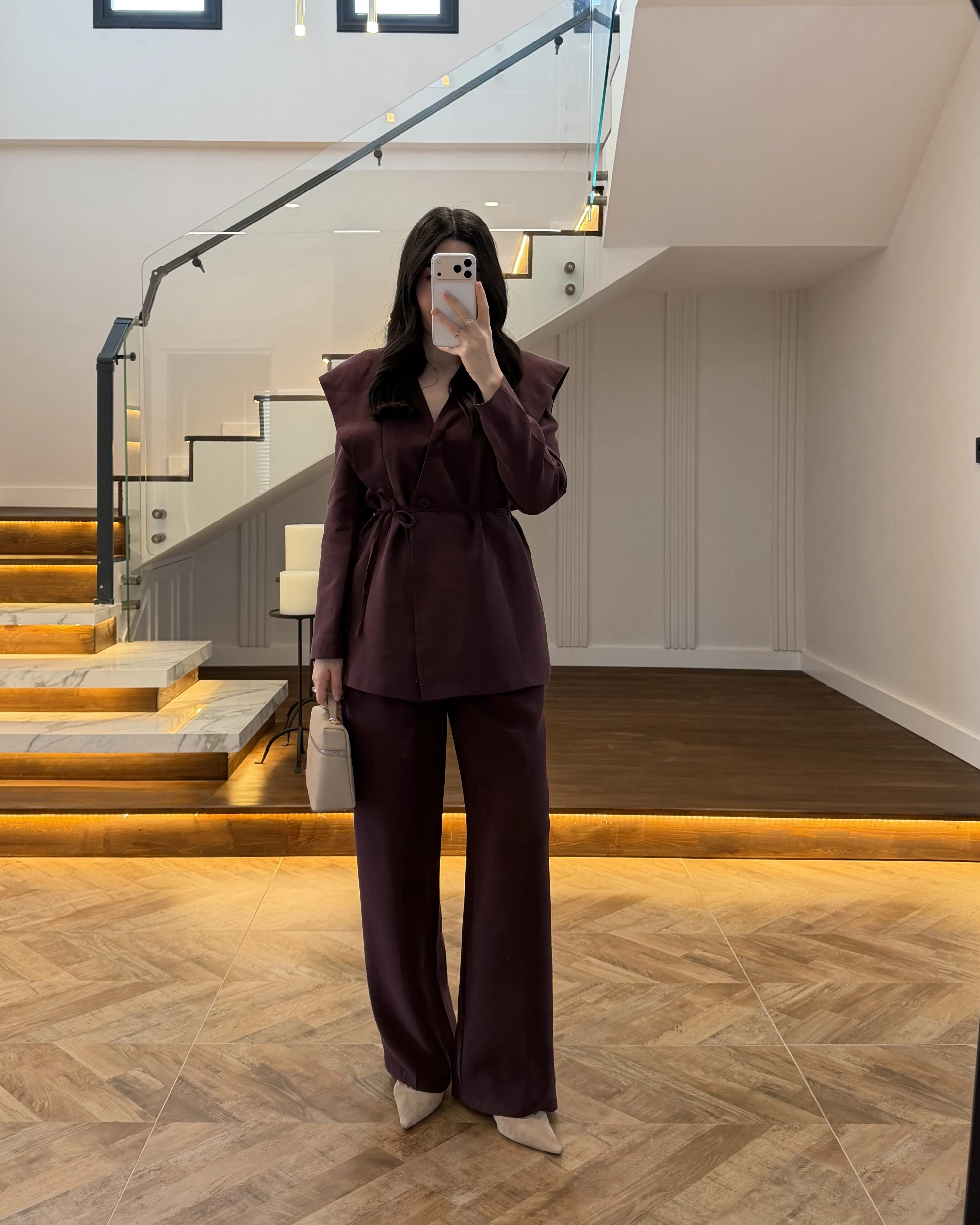 MÜRDÜM FLAP OMUZ DETAYLI CEKET TAKIM- 9035