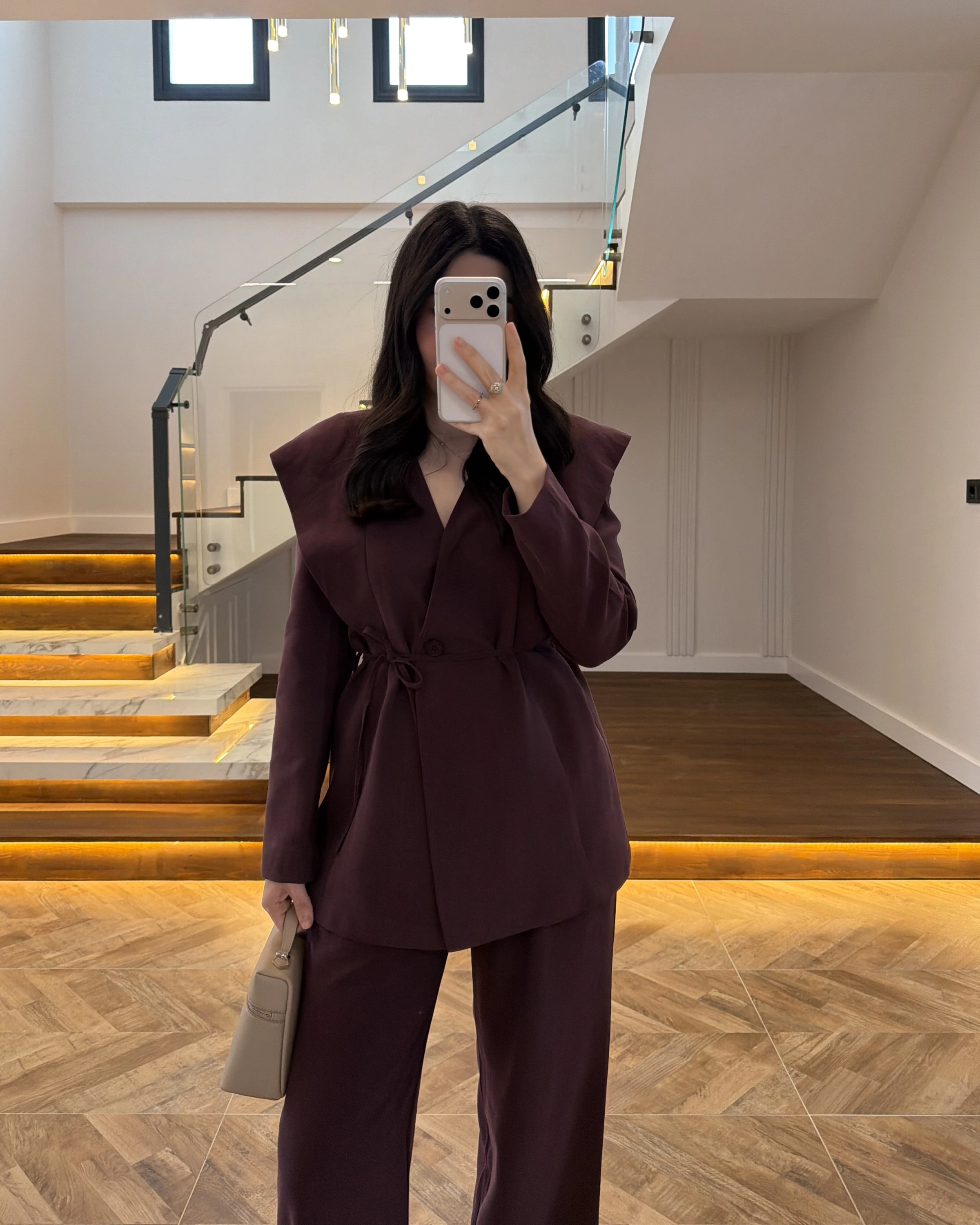 MÜRDÜM FLAP OMUZ DETAYLI CEKET TAKIM- 9035