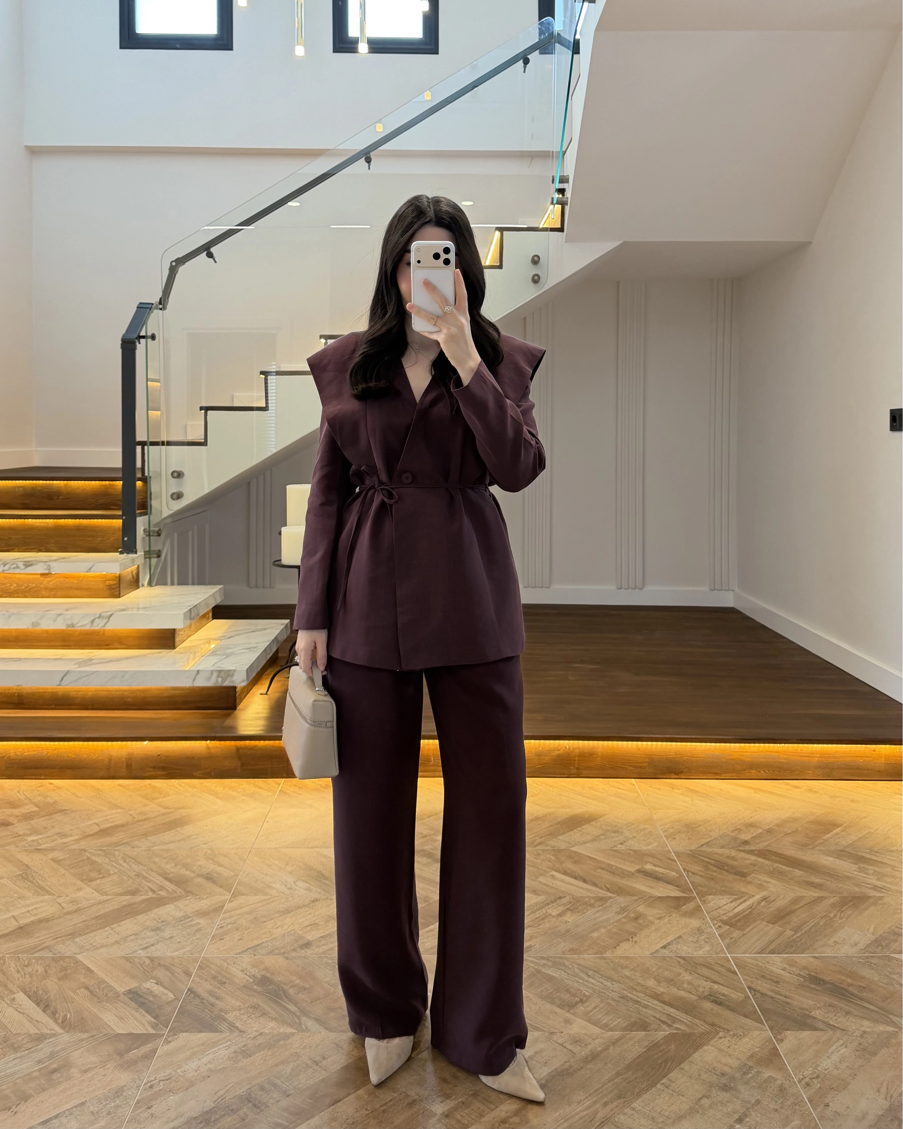 MÜRDÜM FLAP OMUZ DETAYLI CEKET TAKIM- 9035